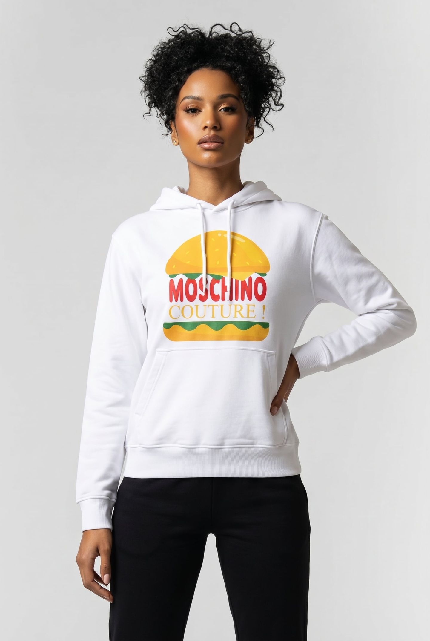 HAMBURGER HOODIE WHITE 1