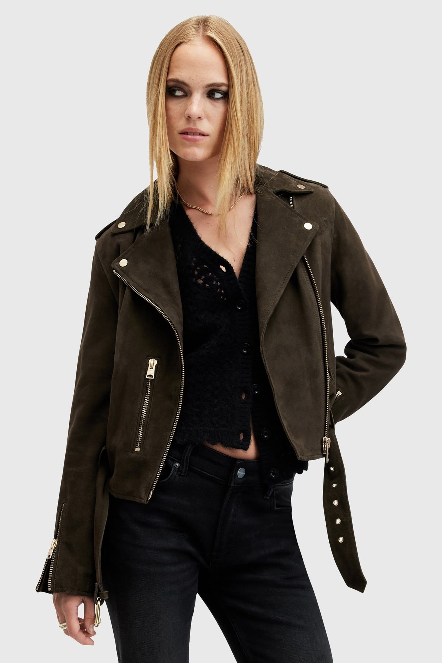 SUEDE BALFERN BIKER TARMAC GREEN 4