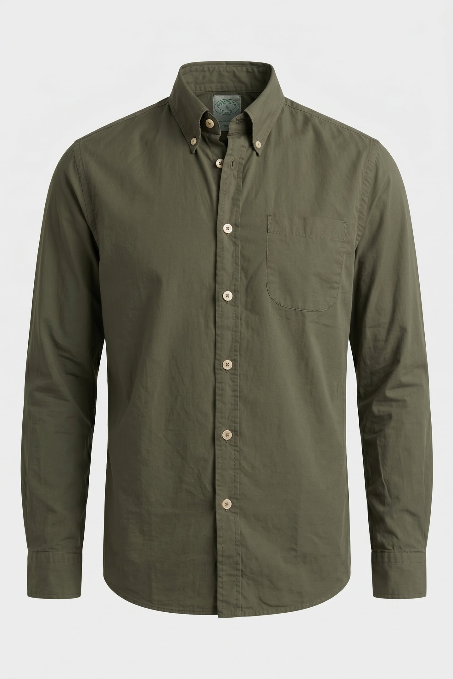 BUTTON-DOWN SHIRT W/POCKET COTTON MILITARY GREEN 5