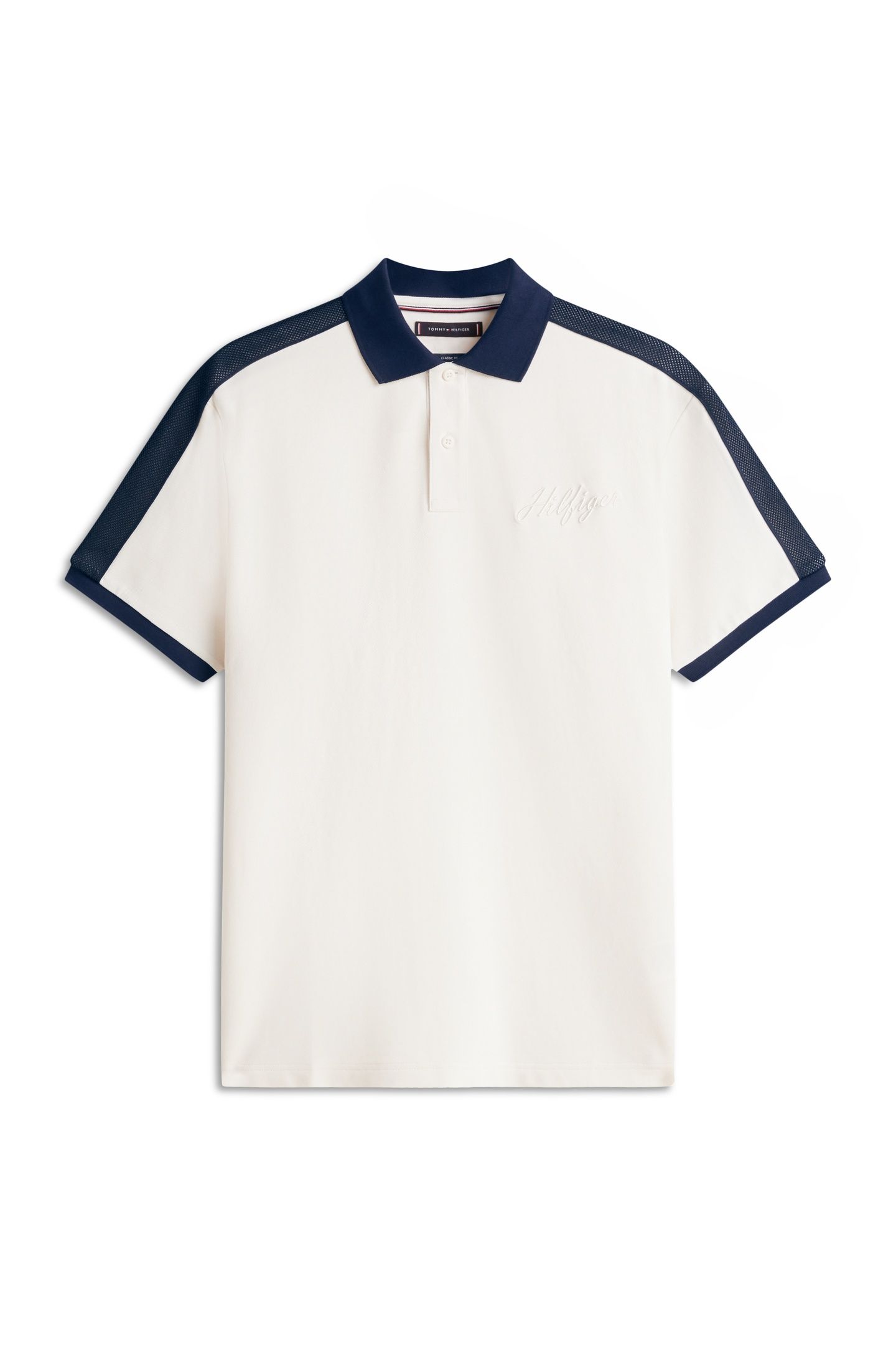 MESH DETAIL CLASSIC POLO IVORY PETAL 4