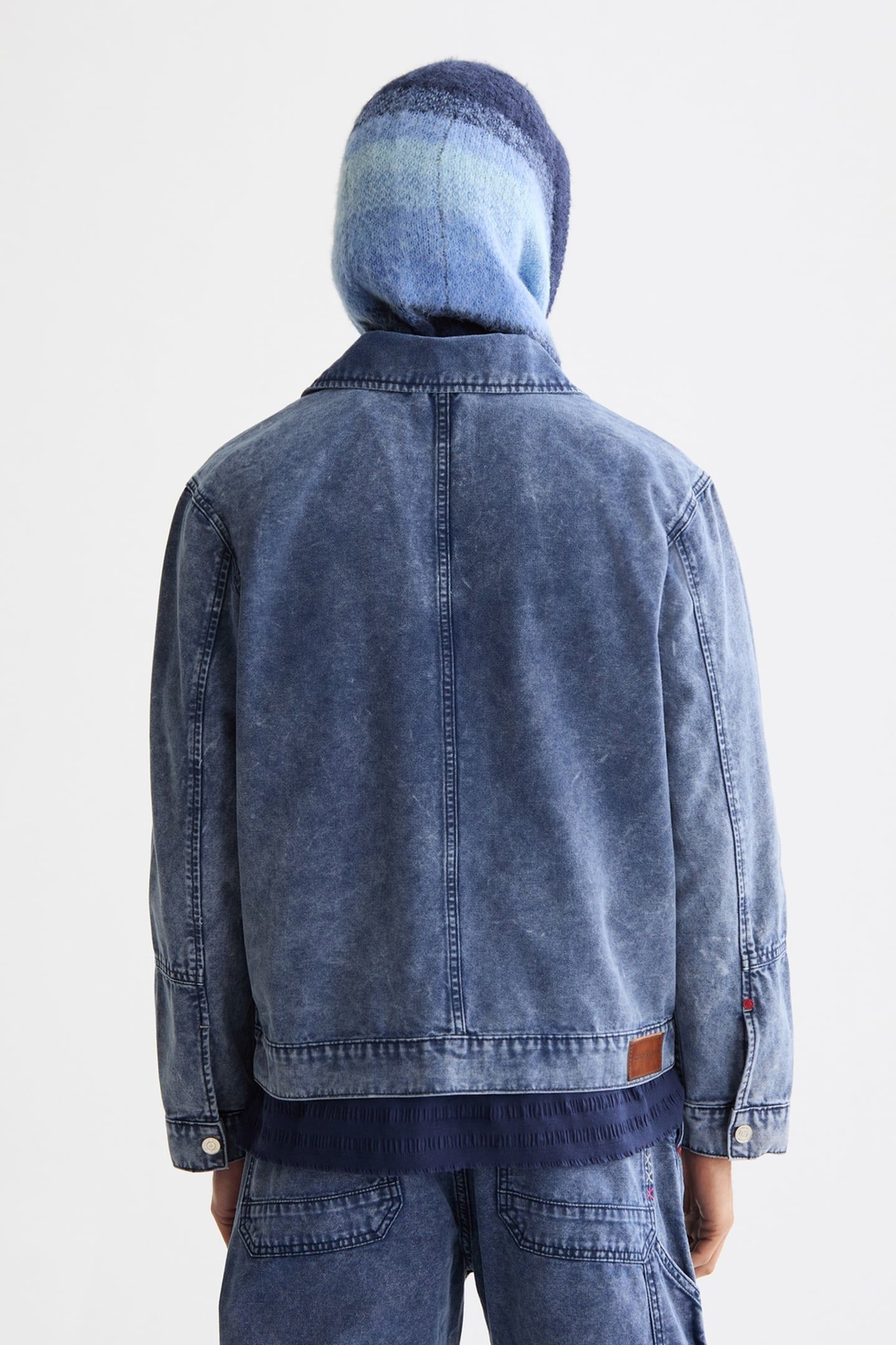 WORKWEAR BOMBER JACKET IN DENIM WASHED CANVAS NAVY 2
