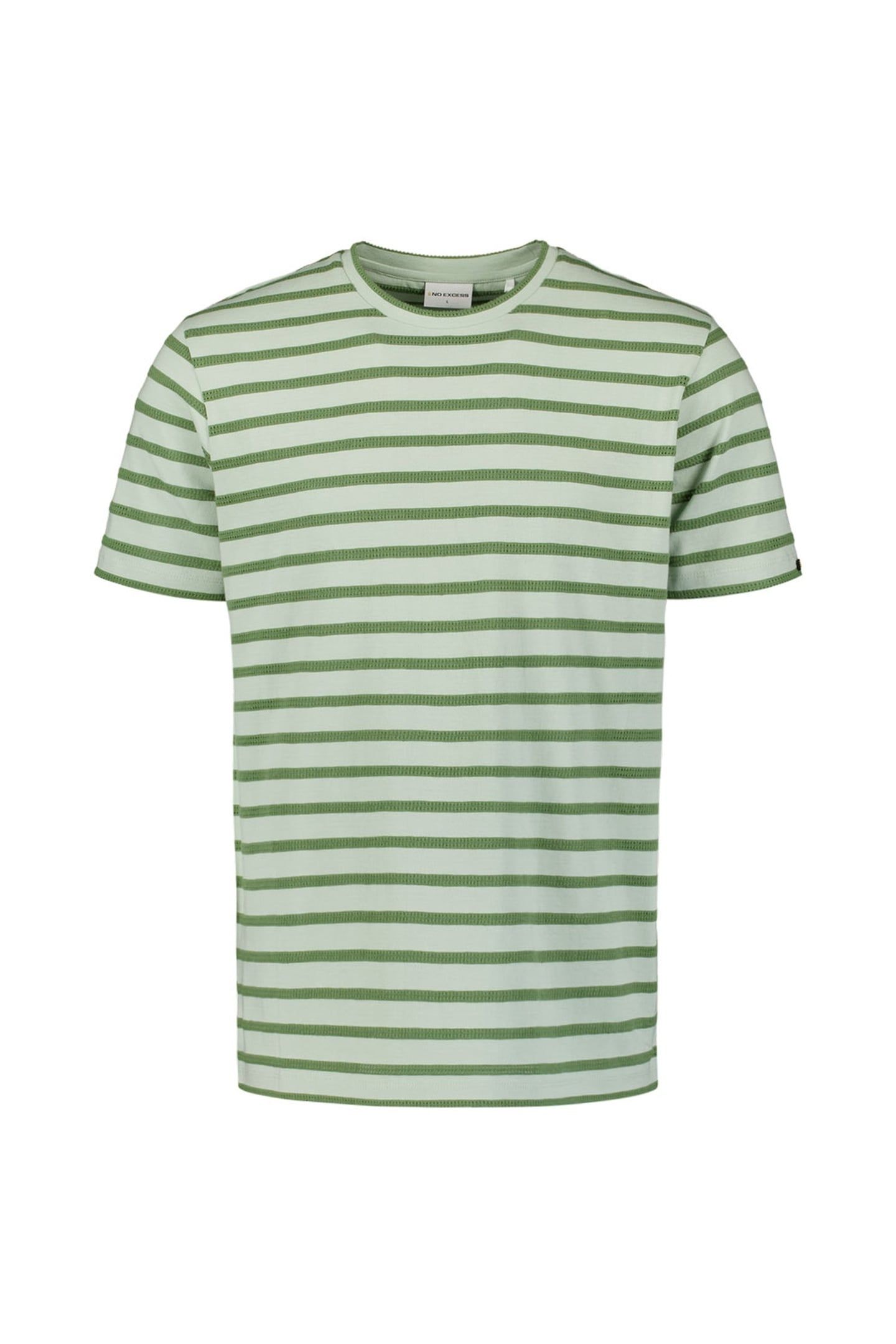 T-SHIRT CREWNECK JACQUARD STRIPES MINT 1