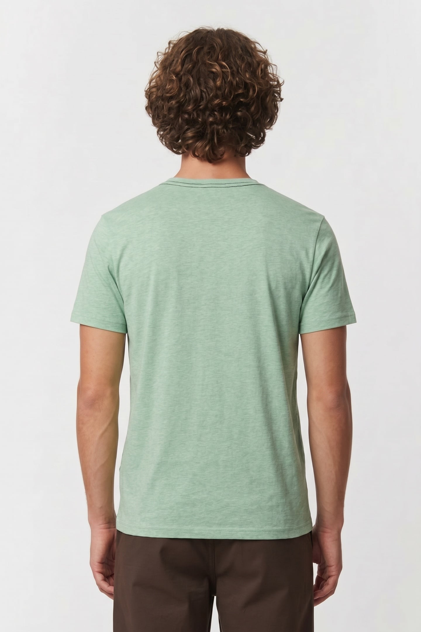T-SHIRT CREWNECK MELANGE CHEST PRINT MINT 3