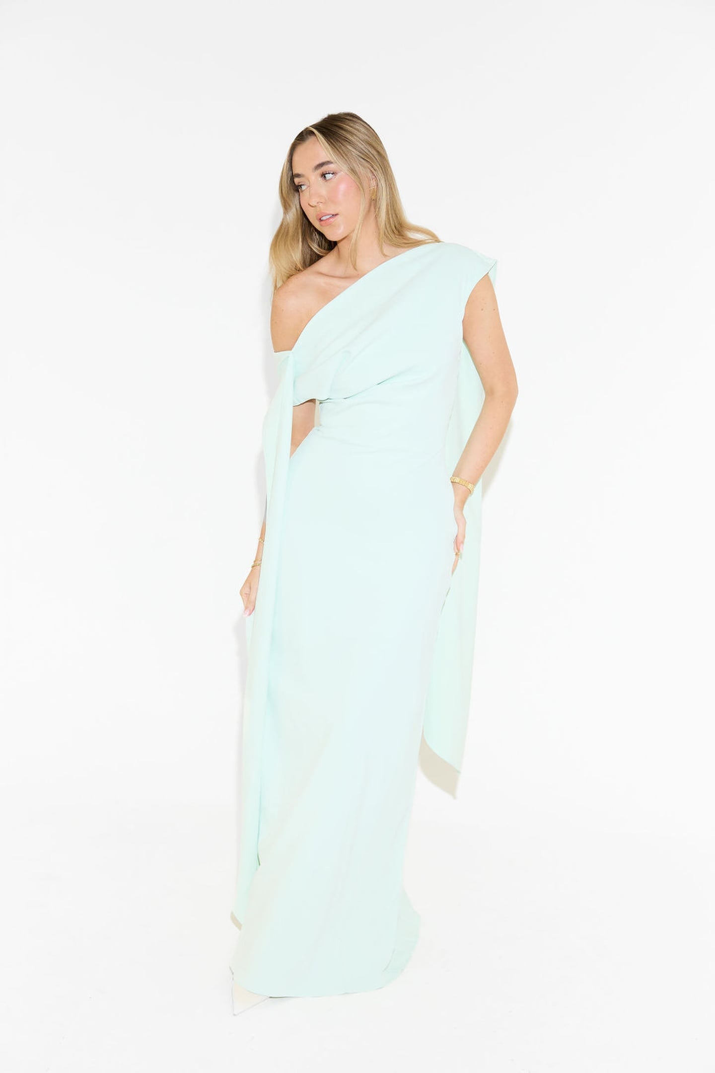 DRAPE MAXI DRESS MINT 1