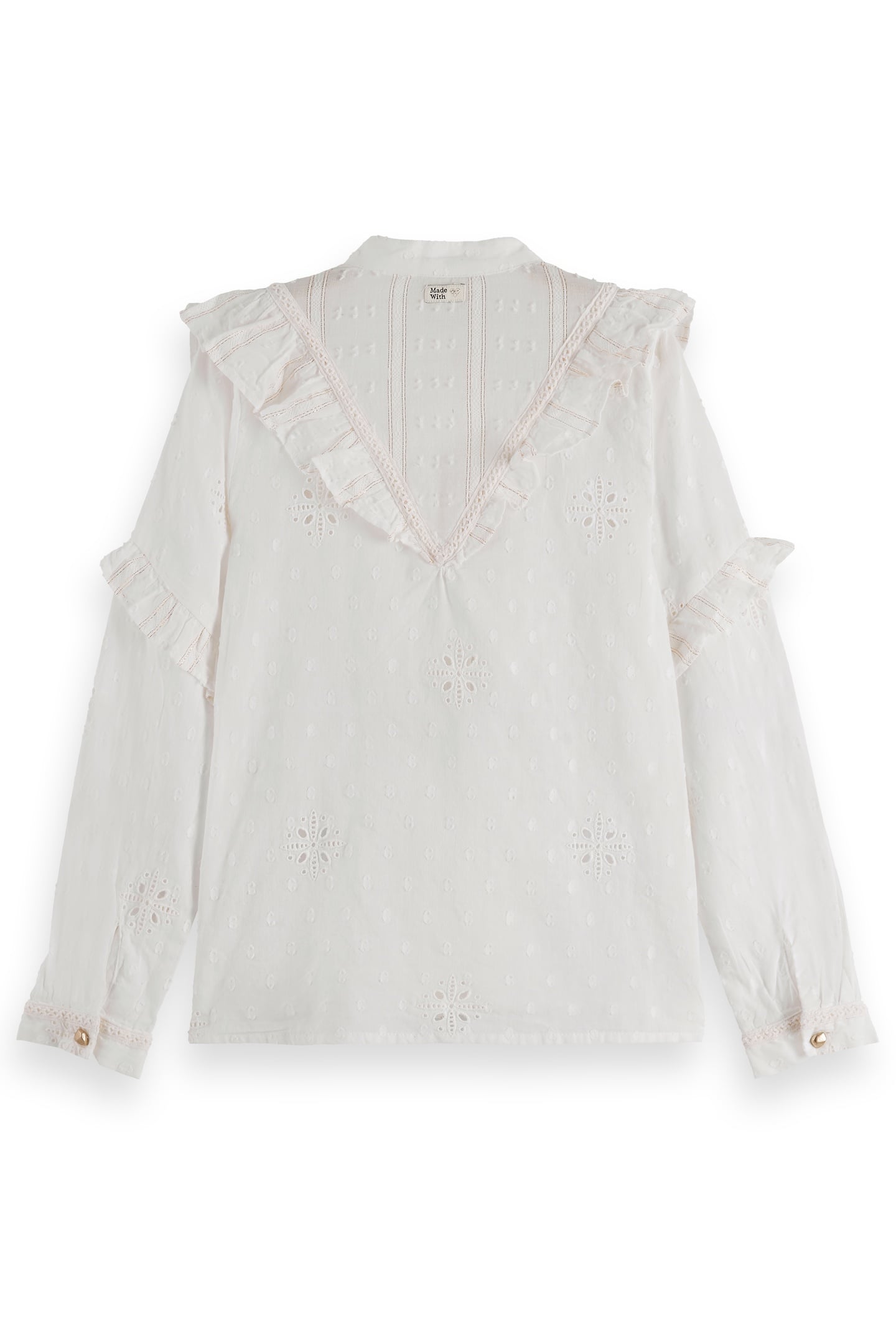 GIRL FANCY LUREX COTTON SHIRT EGGNOG 1