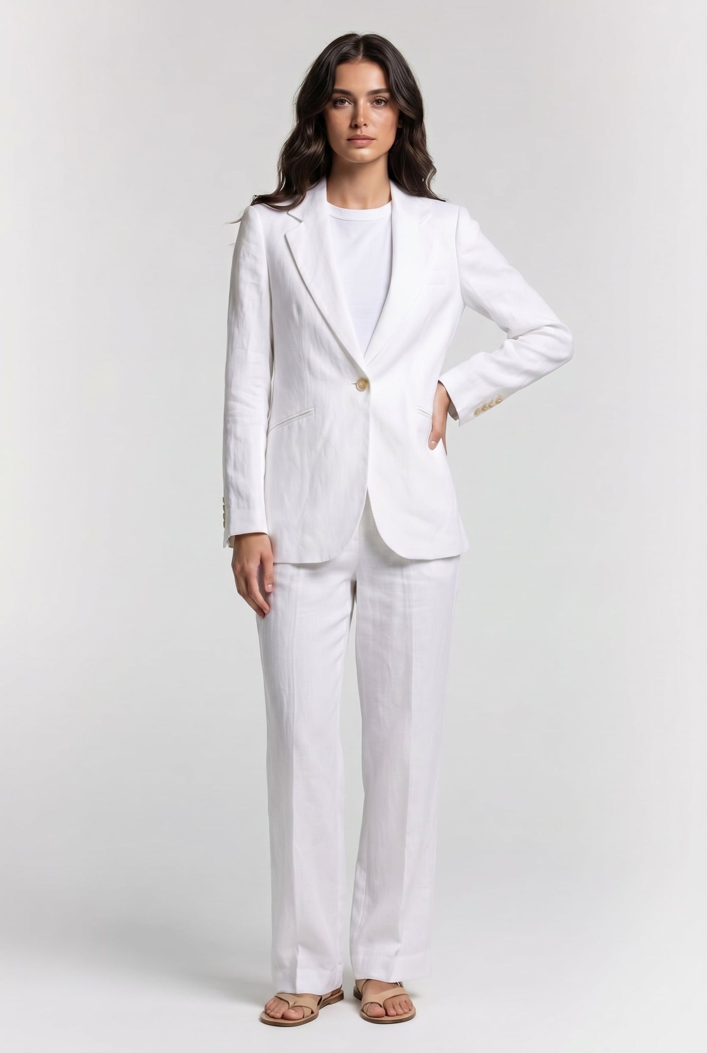 IRISH LINEN SINGLE-BREASTED BLAZER WHITE 2