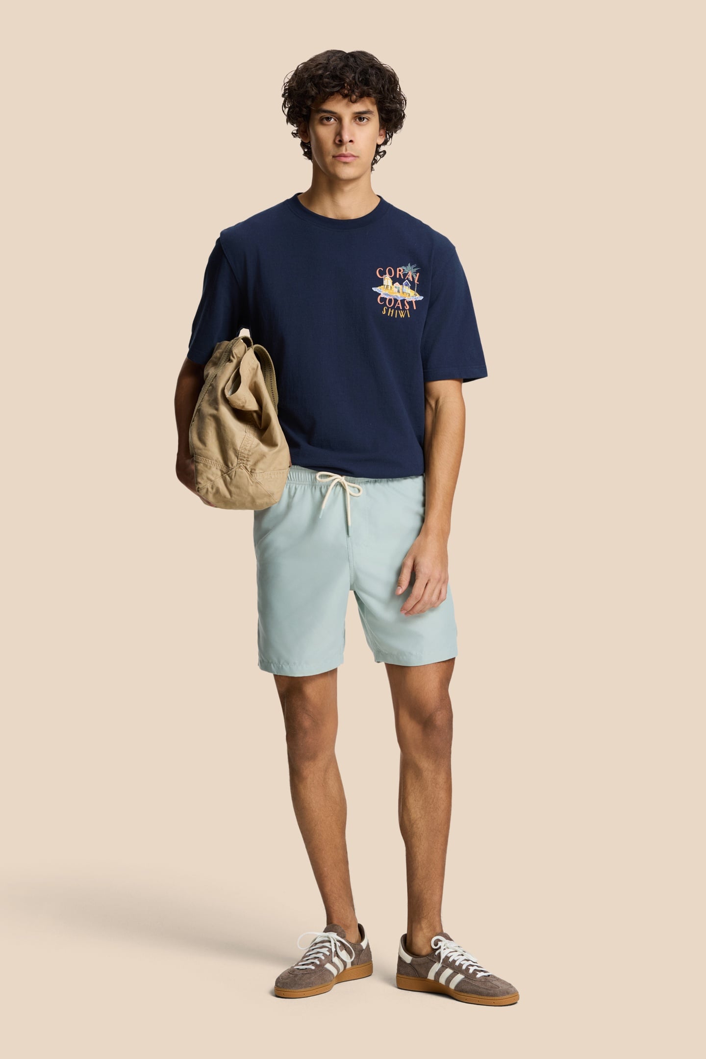 MEN MIKE SWIM SHORTS 7 INCH SOLID GREEN SEAFOAM 2