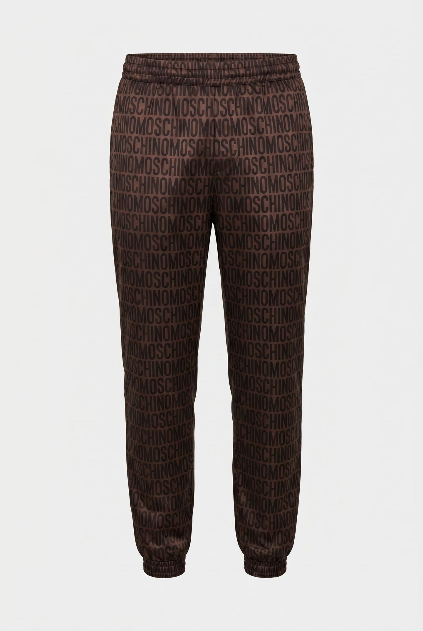ALLOVER LOGO JACQUARD NYLON JOGGERS BROWN 3