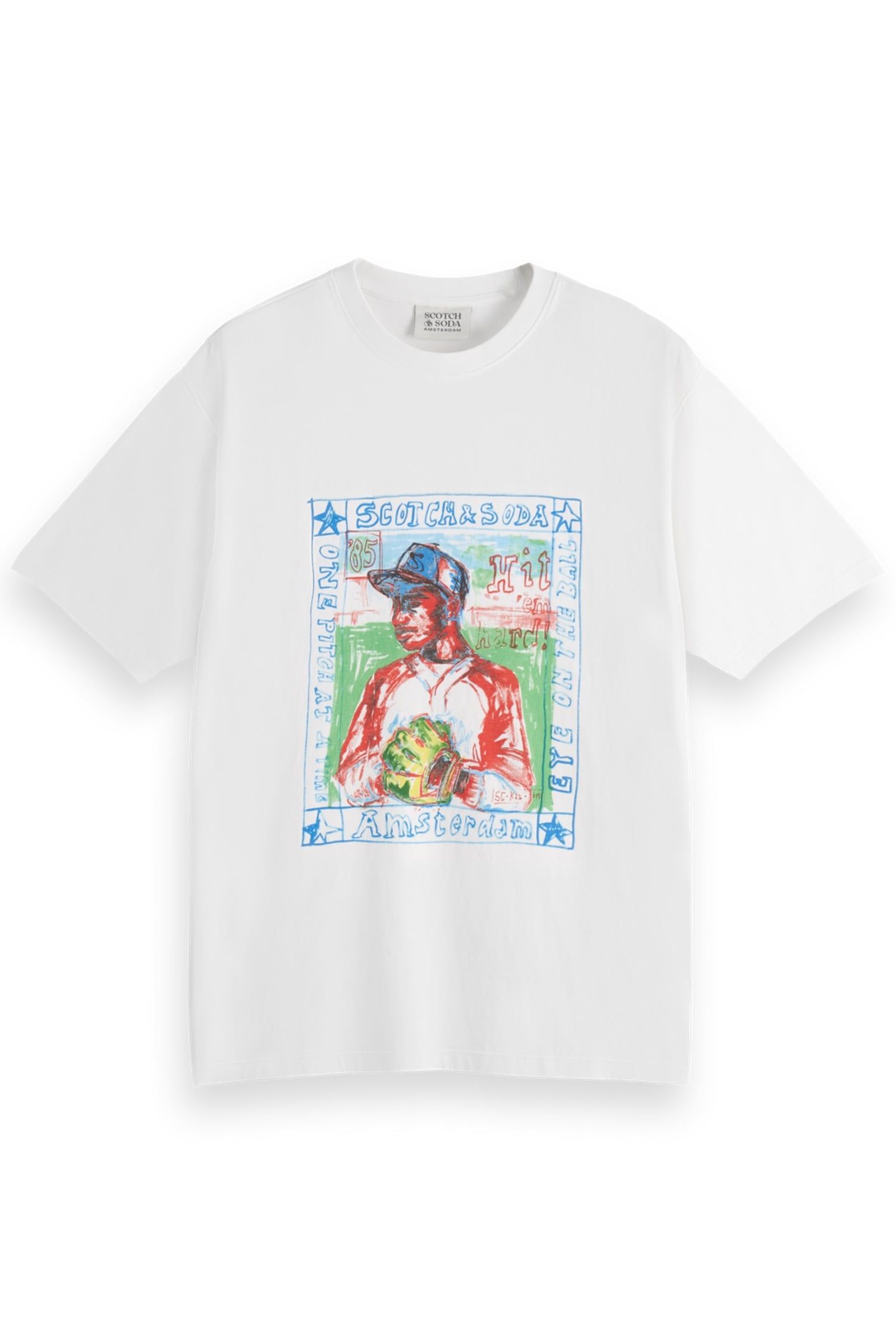 FRONT CHEST ARTWORK RELAXED FIT T-SHIRT WHITE 1