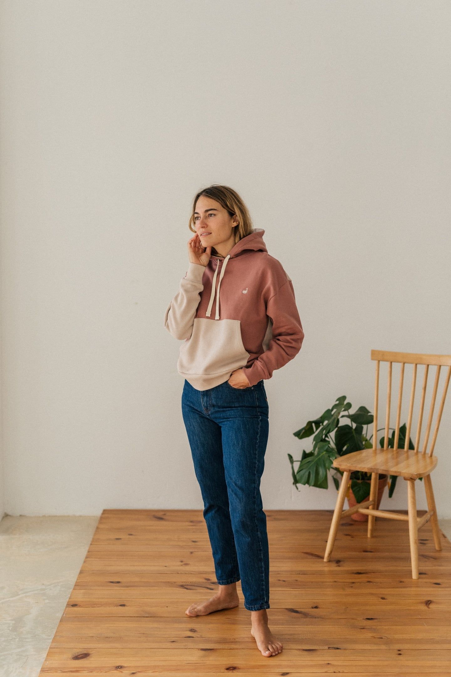 HESSA SWEATSHIRT BLOCK COLOUR CLAY 1