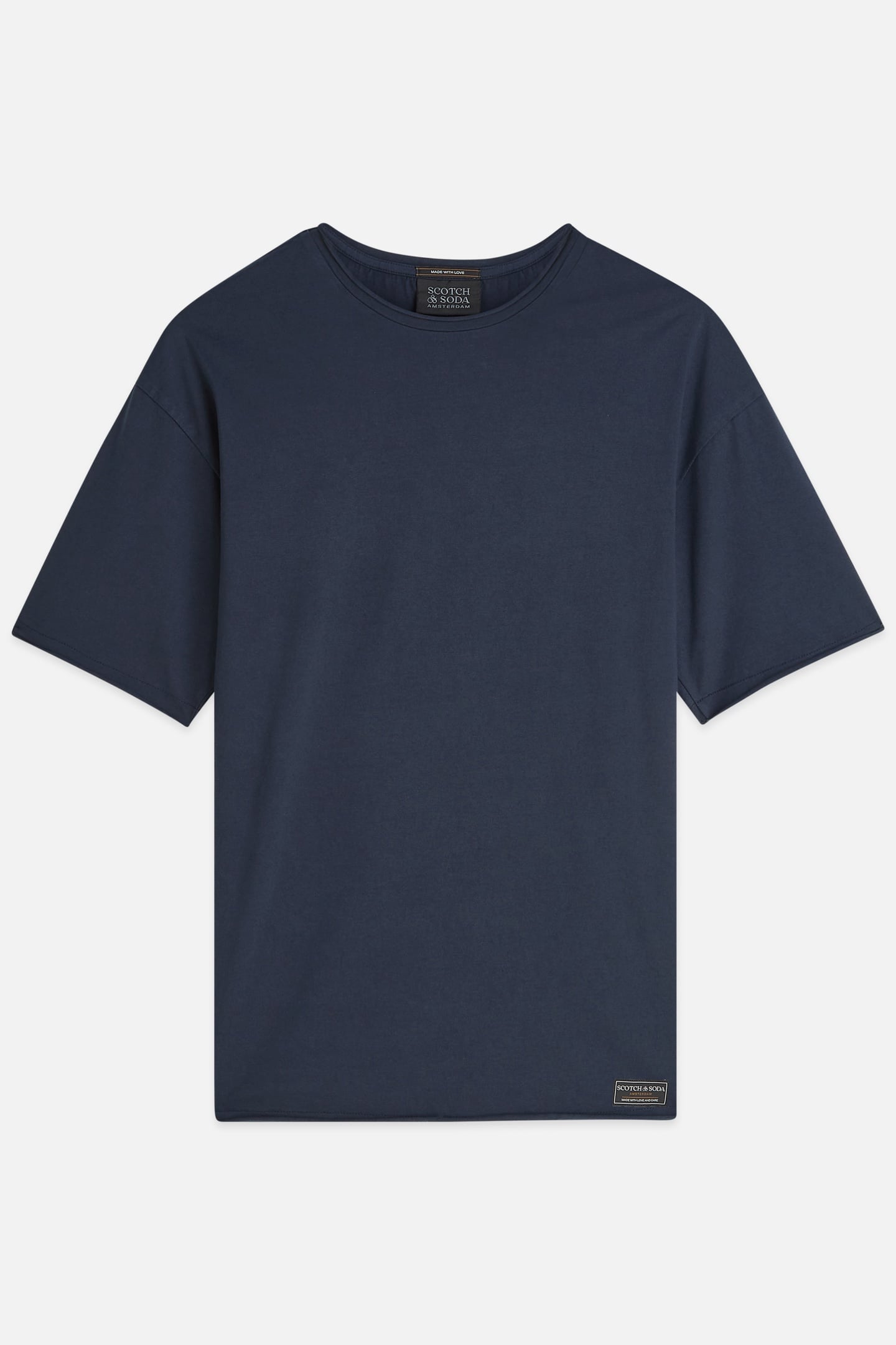CORE RAW-EDGED RELAXED-FIT GARMENT-DYED T-SHIRT SKY CAPTAIN 6
