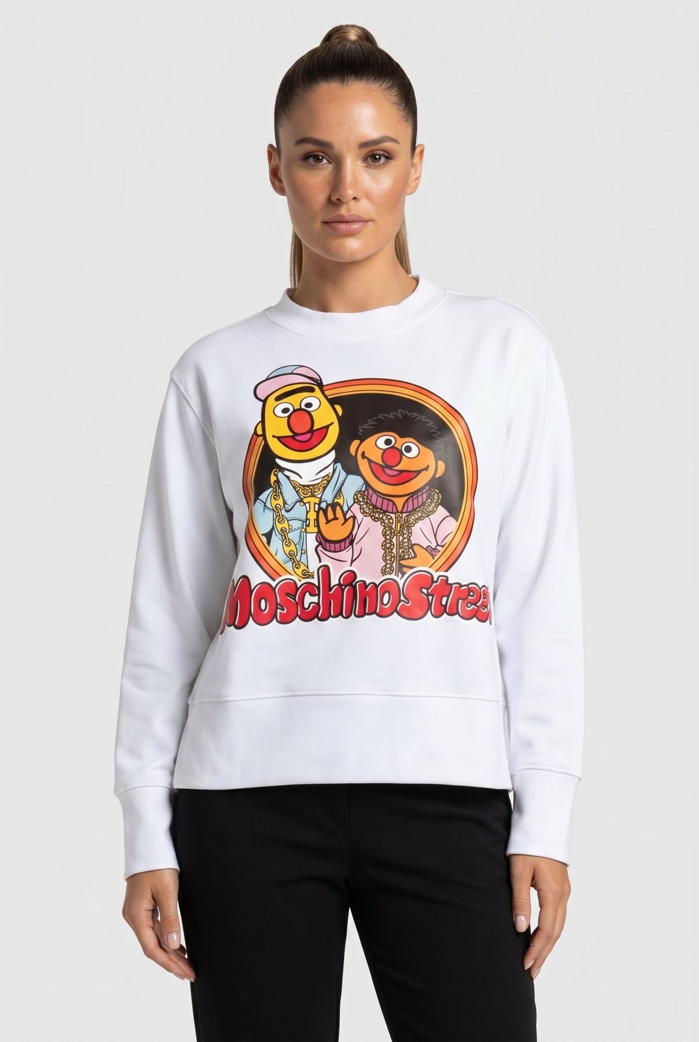 MOSCHINO SESAME STREET© COTTON SWEATSHIRT WHITE 1
