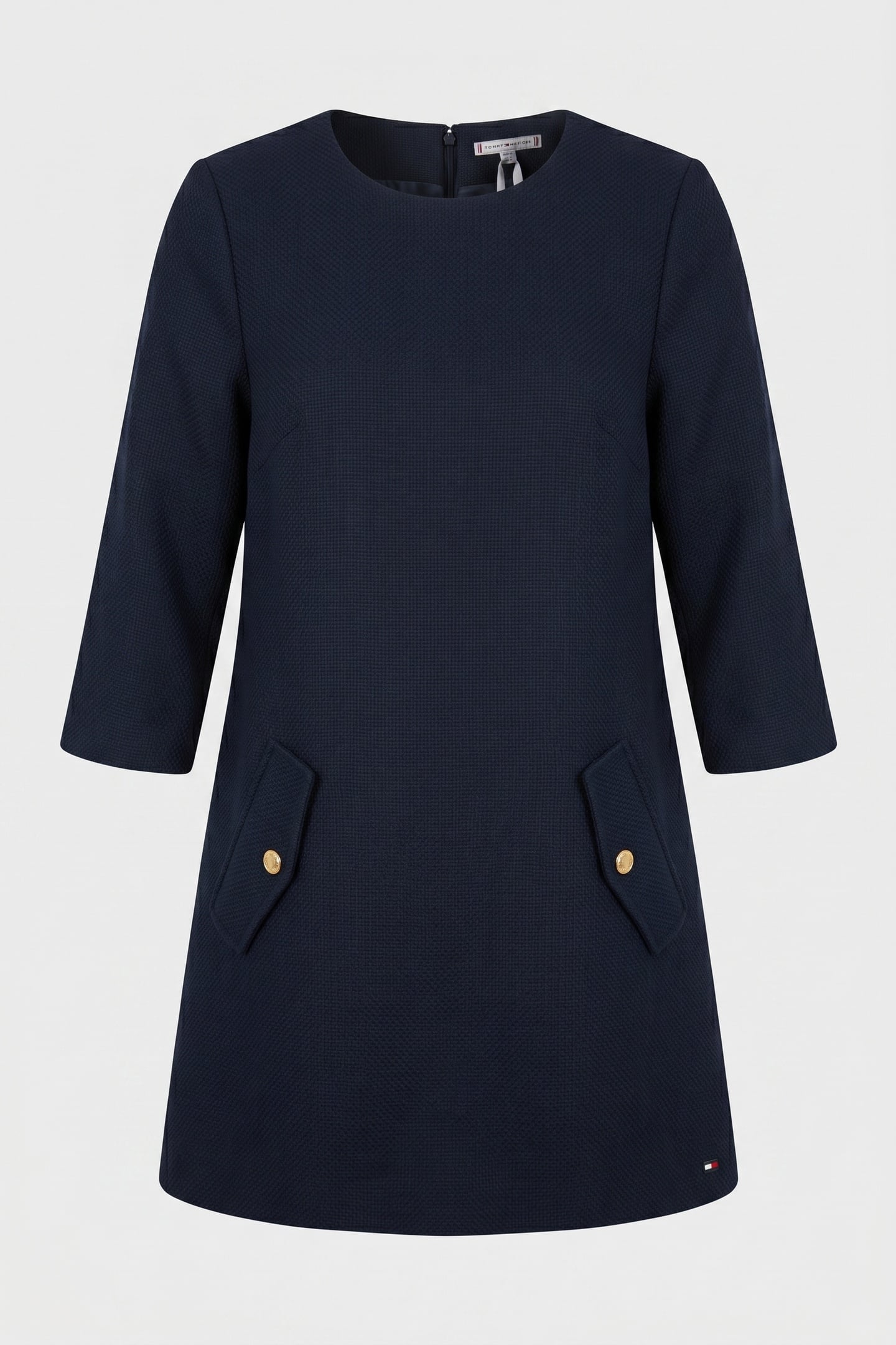 PREPPY TEXTURE MINI DRESS DARK NIGHT NAVY 3