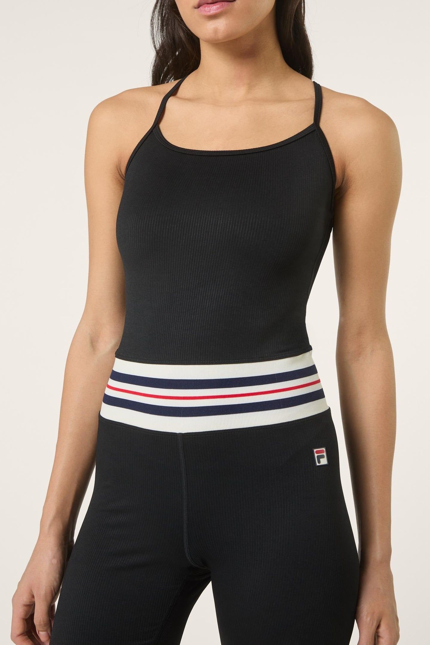 BIENTINA SHORT HERITAGE TAPE ACTIVE JUMPSUIT BLACK 1