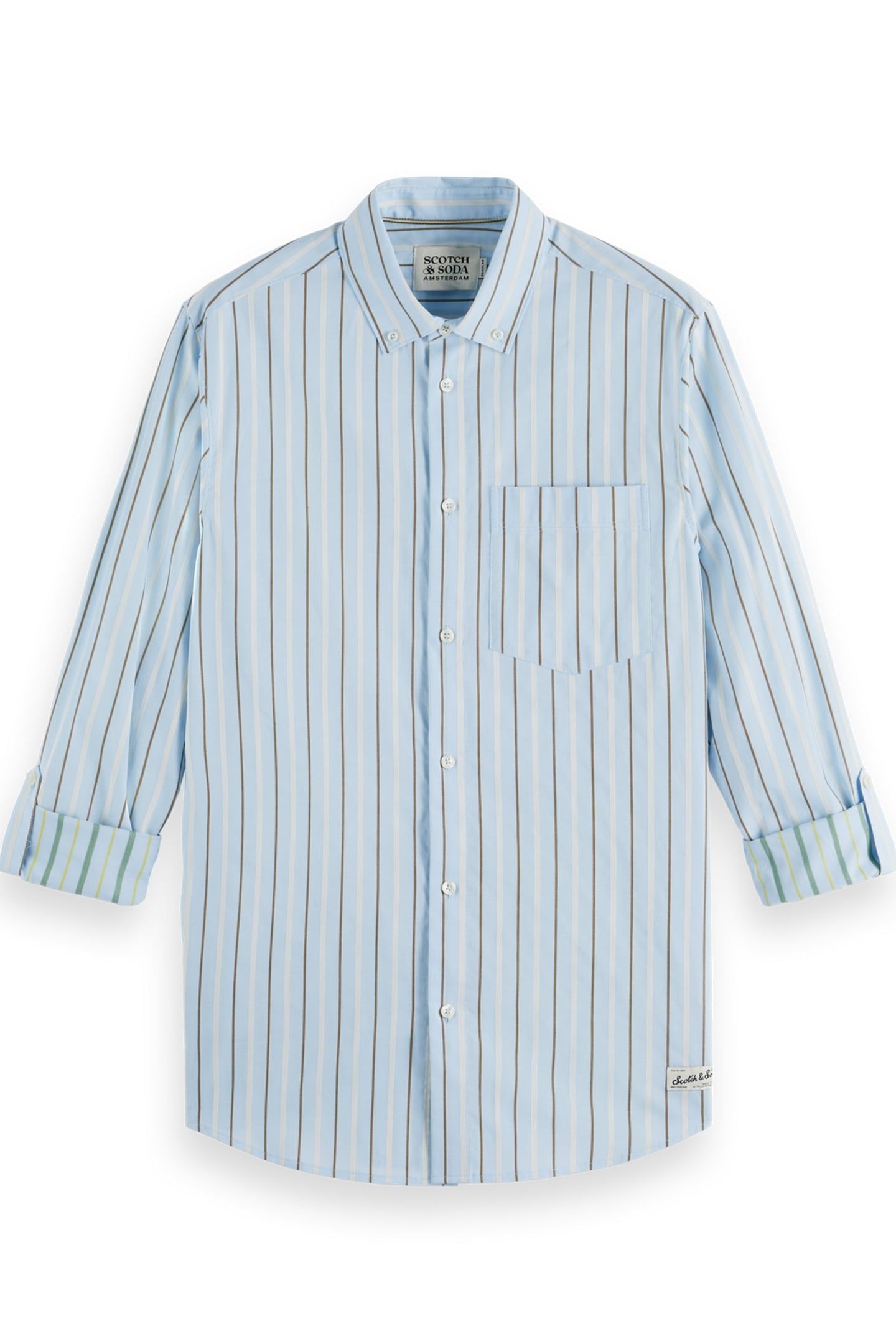 REGULAR FIT DOBBY STRIPE SHIRT SPRING BLUE PINSTRIPE 2