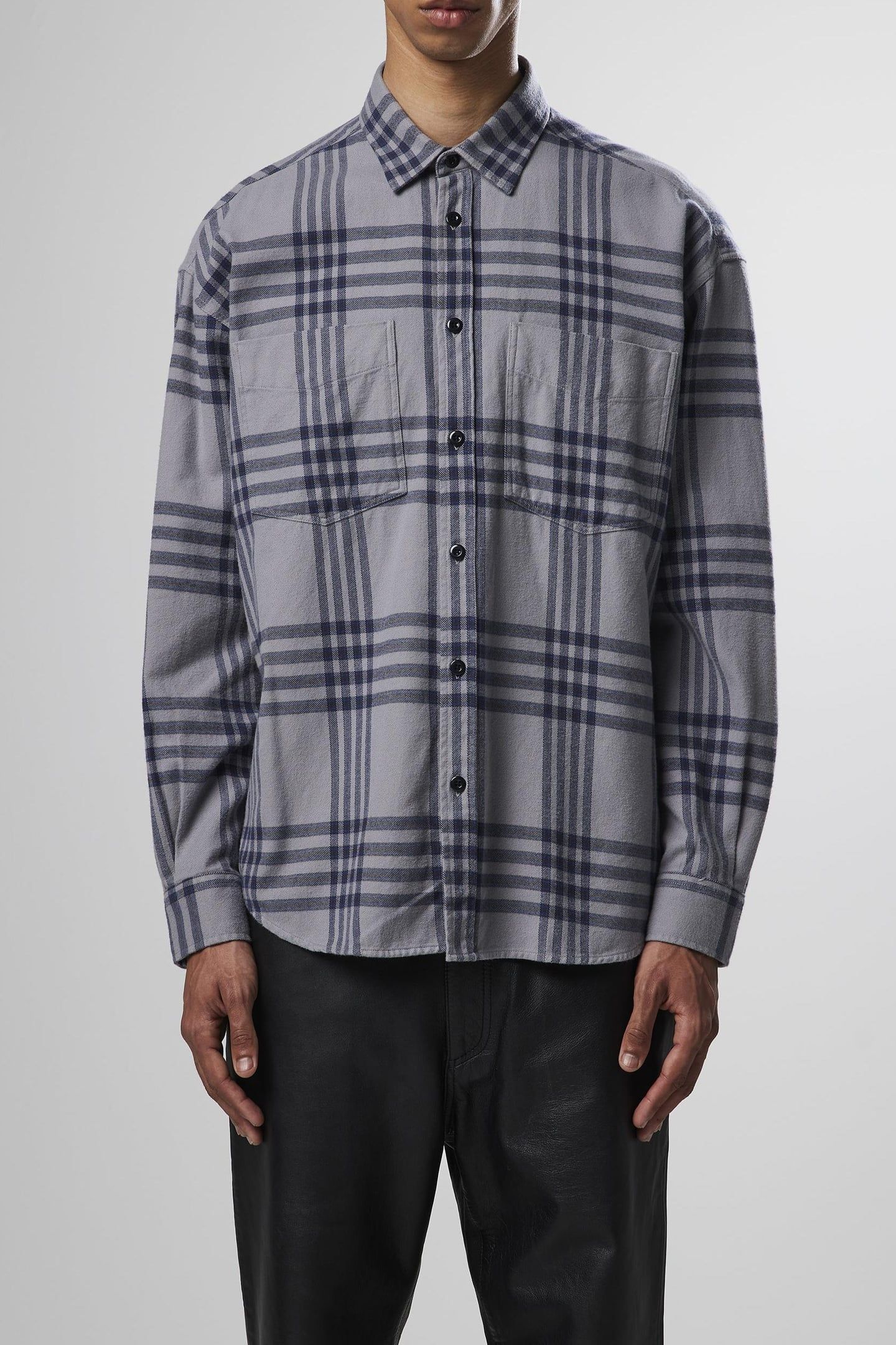 DEON WESTERN 5219 - LONG FIT SHIRT - GREY CHECK 1