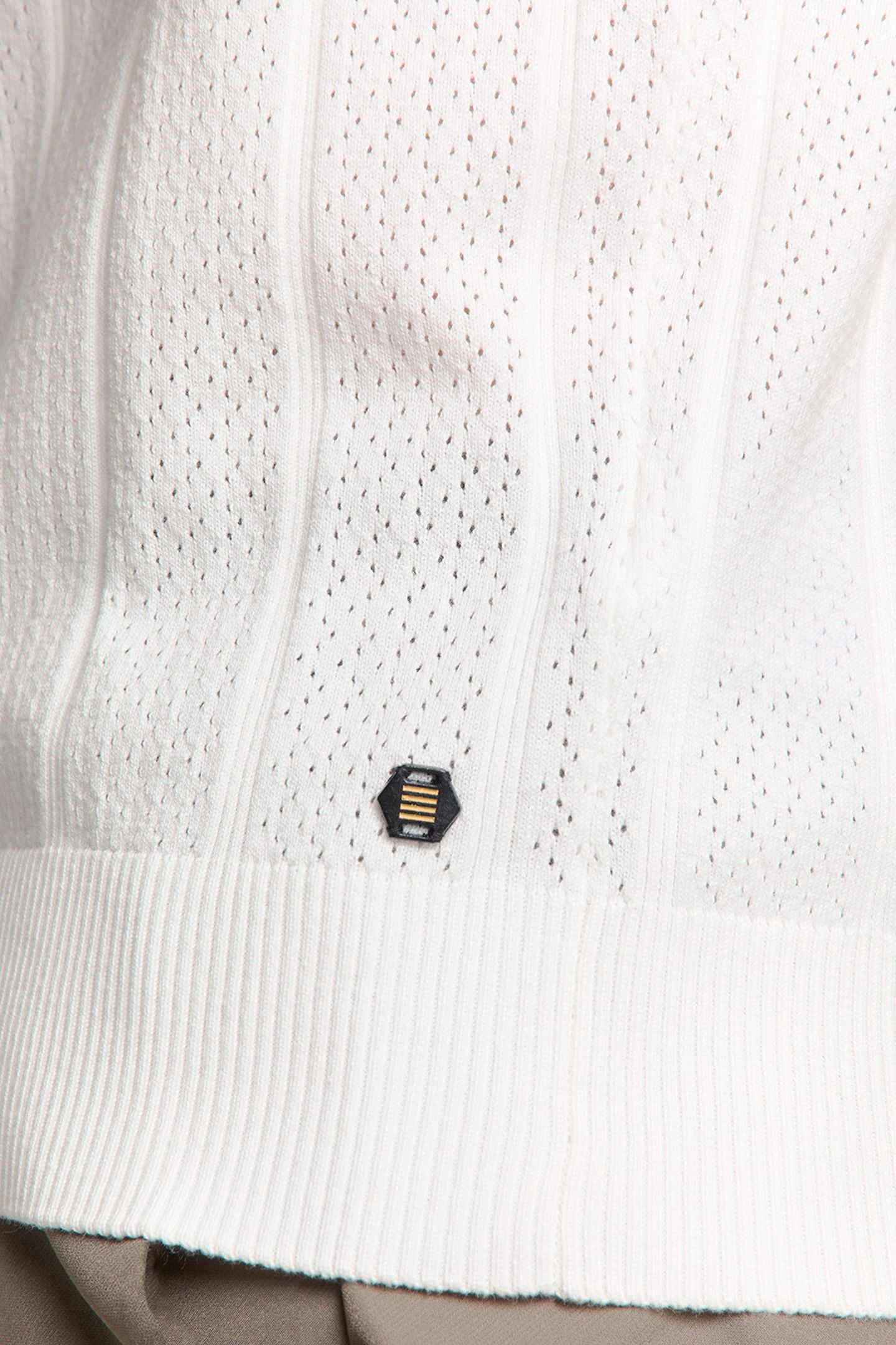 PULLOVER SHORT SLEEVE POLO BUTTON SOLID JACQUARD OFFWHITE 7