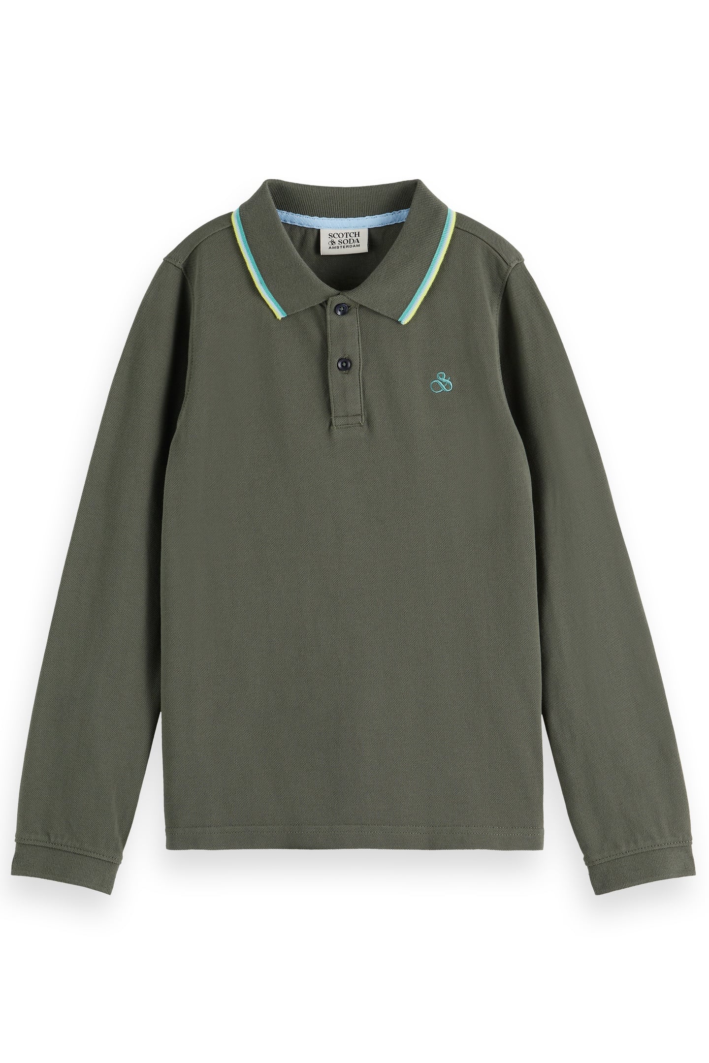 BOY LONG-SLEEVED PIQUE POLO THYME 1