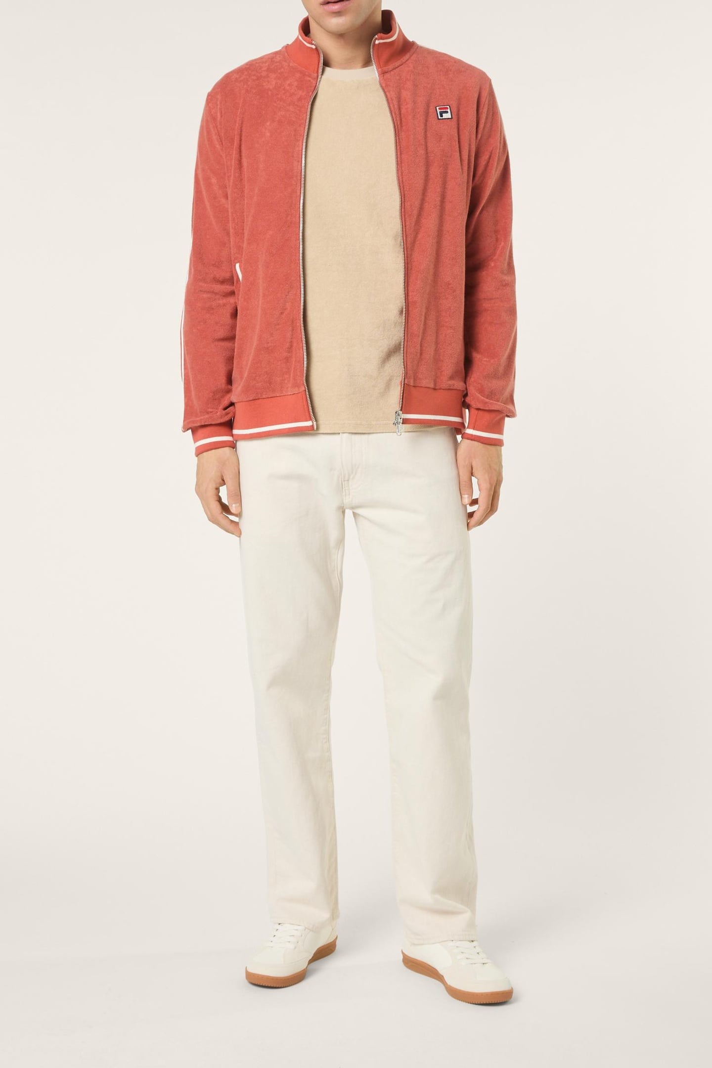 TAVARNUZZE REGULAR TOWELLING TRACK JACKET ETRUSCAN RED 2