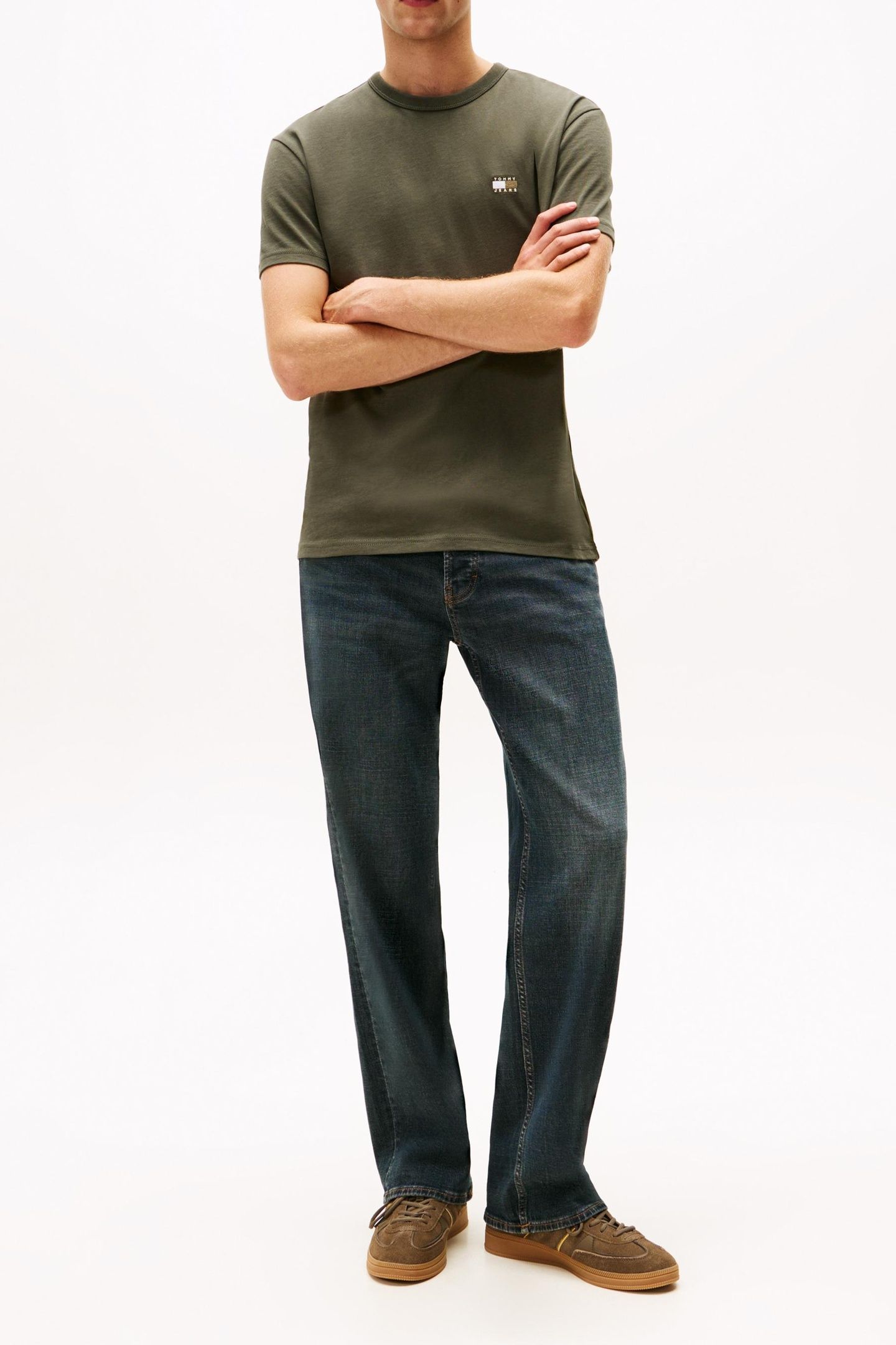 REGULAR BADGE TEE PEWTER GREEN TONAL 2