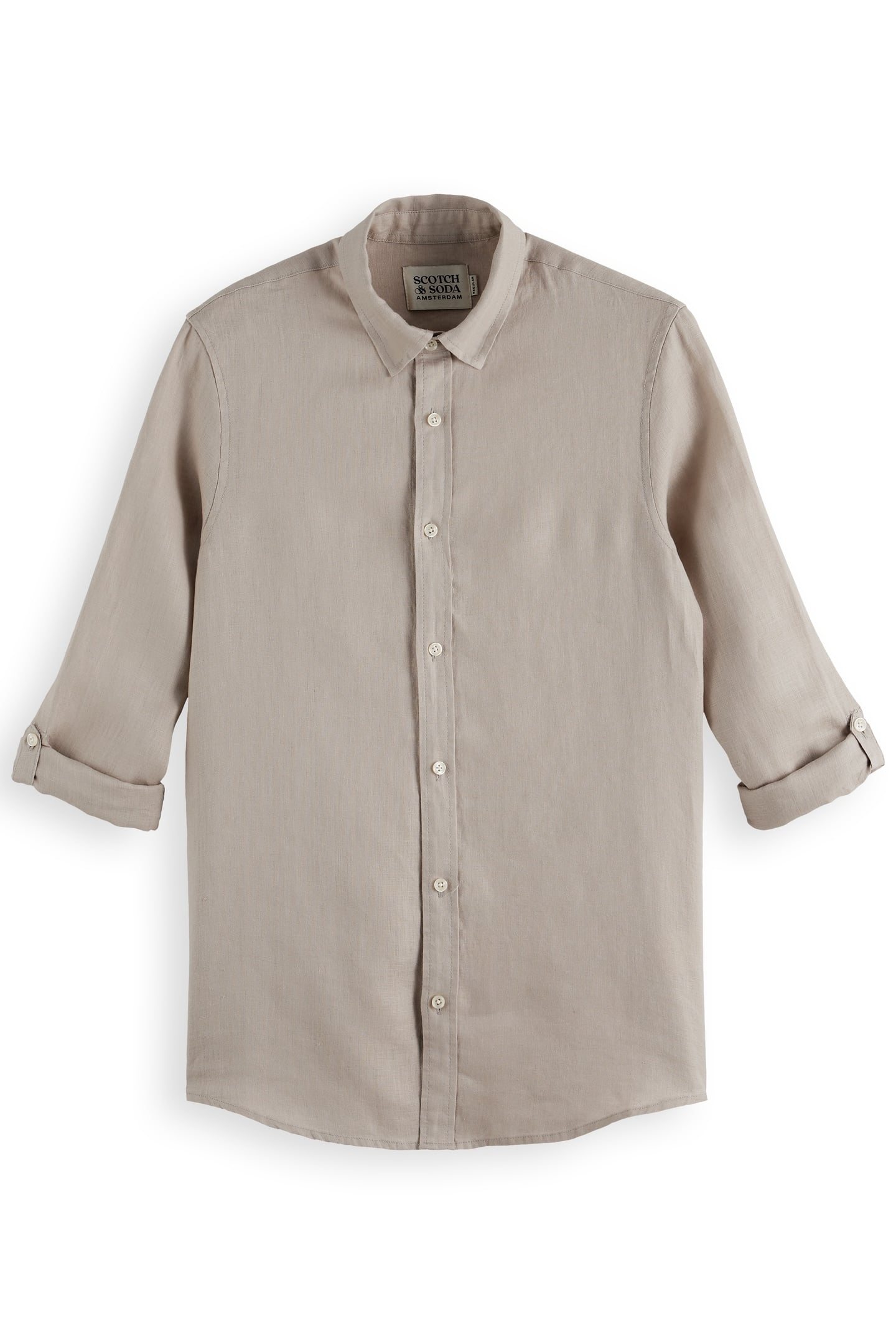 SEASONAL CORE - REGULAR FIT LINEN SHIRT HIGHWAY GREY 4