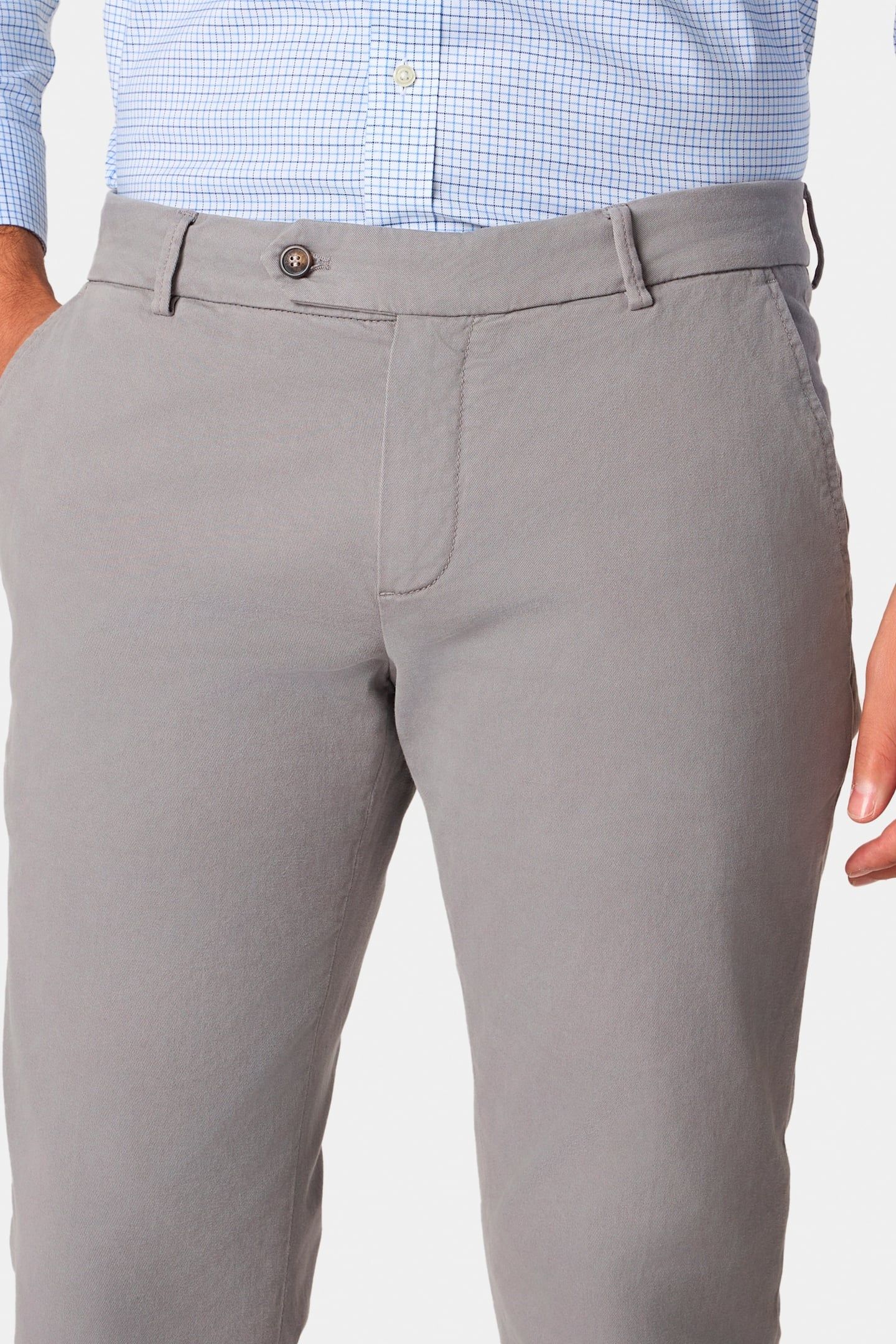 SLIM FIT COTTON CHINOS GREY 5