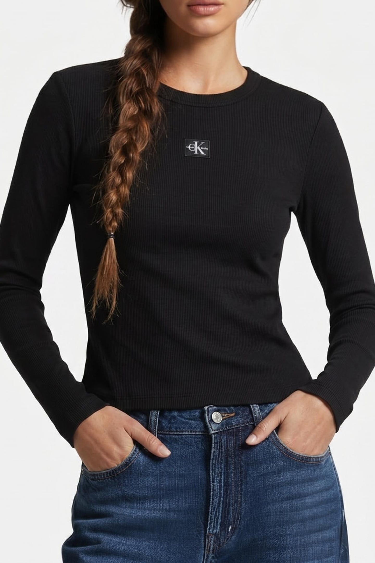 LS WOVEN LABEL 2X2 TOP BLACK 1