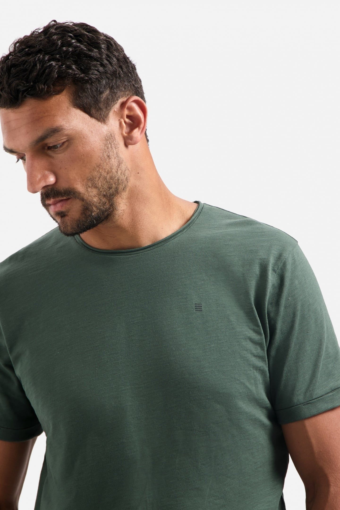 T-SHIRT CREWNECK SLUB DARK GREEN 4