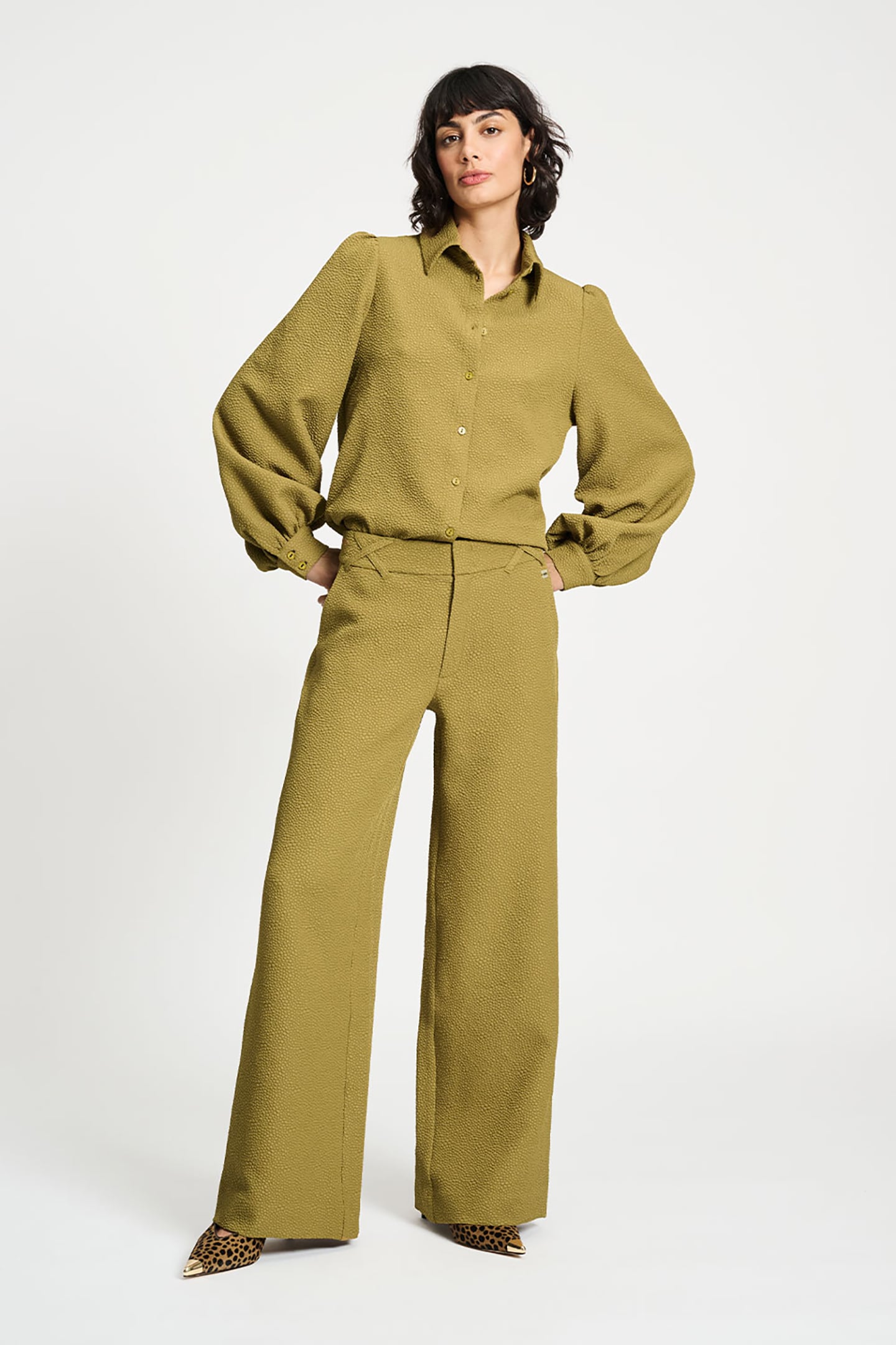 BLOUSE - BUBBLE FRESH OLIVE BROWN 2