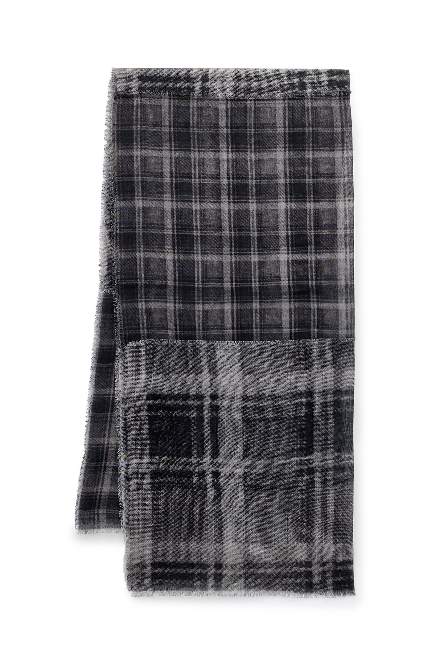 RUMI CHECK SCARF GREY DENIM 3