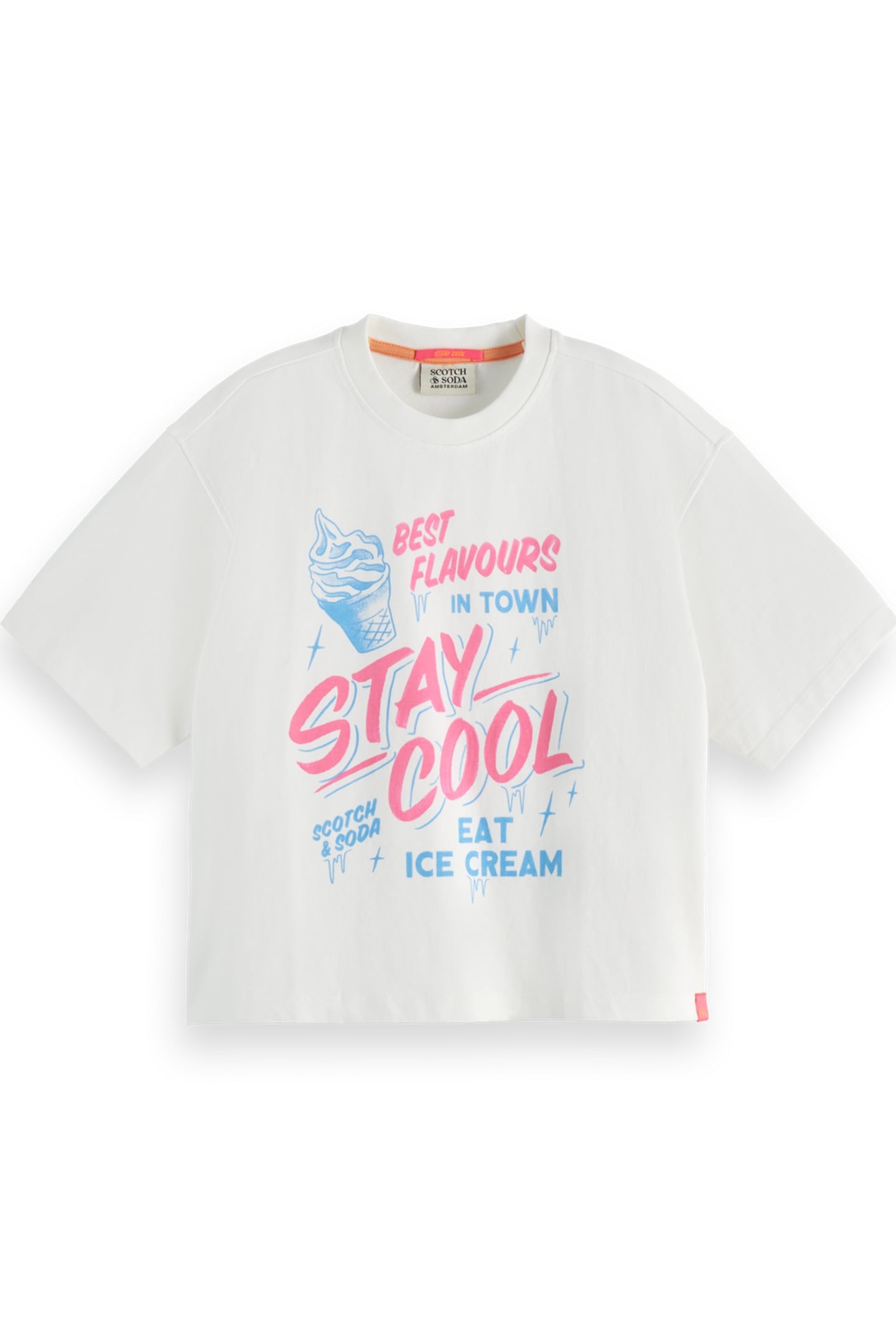 GIRL LOOSE-FIT T-SHIRT WITH FRONT ARTWORK WHITE 1
