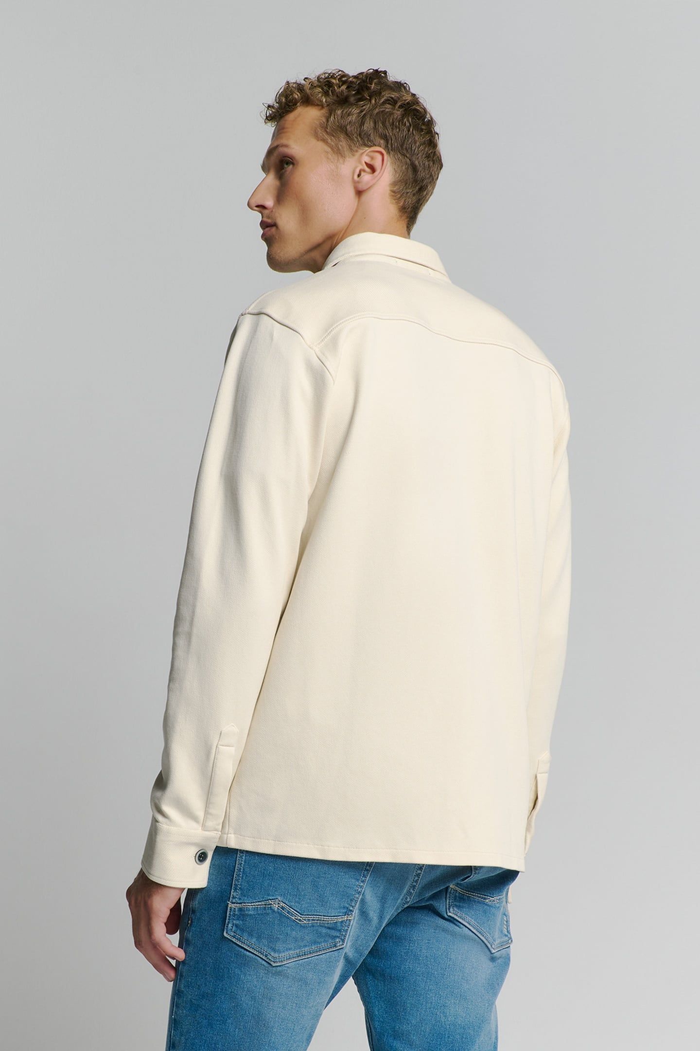 OVERSHIRT BUTTON CLOSURE SWEAT CHALK 4