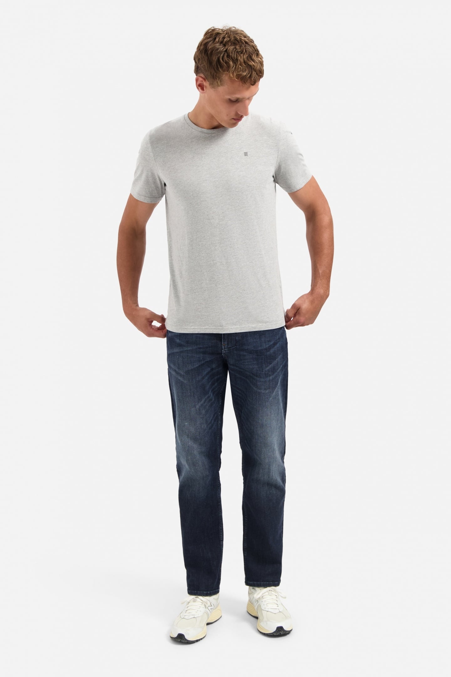 T-SHIRT CREWNECK SOLID BASIC GREY MELANGE 1