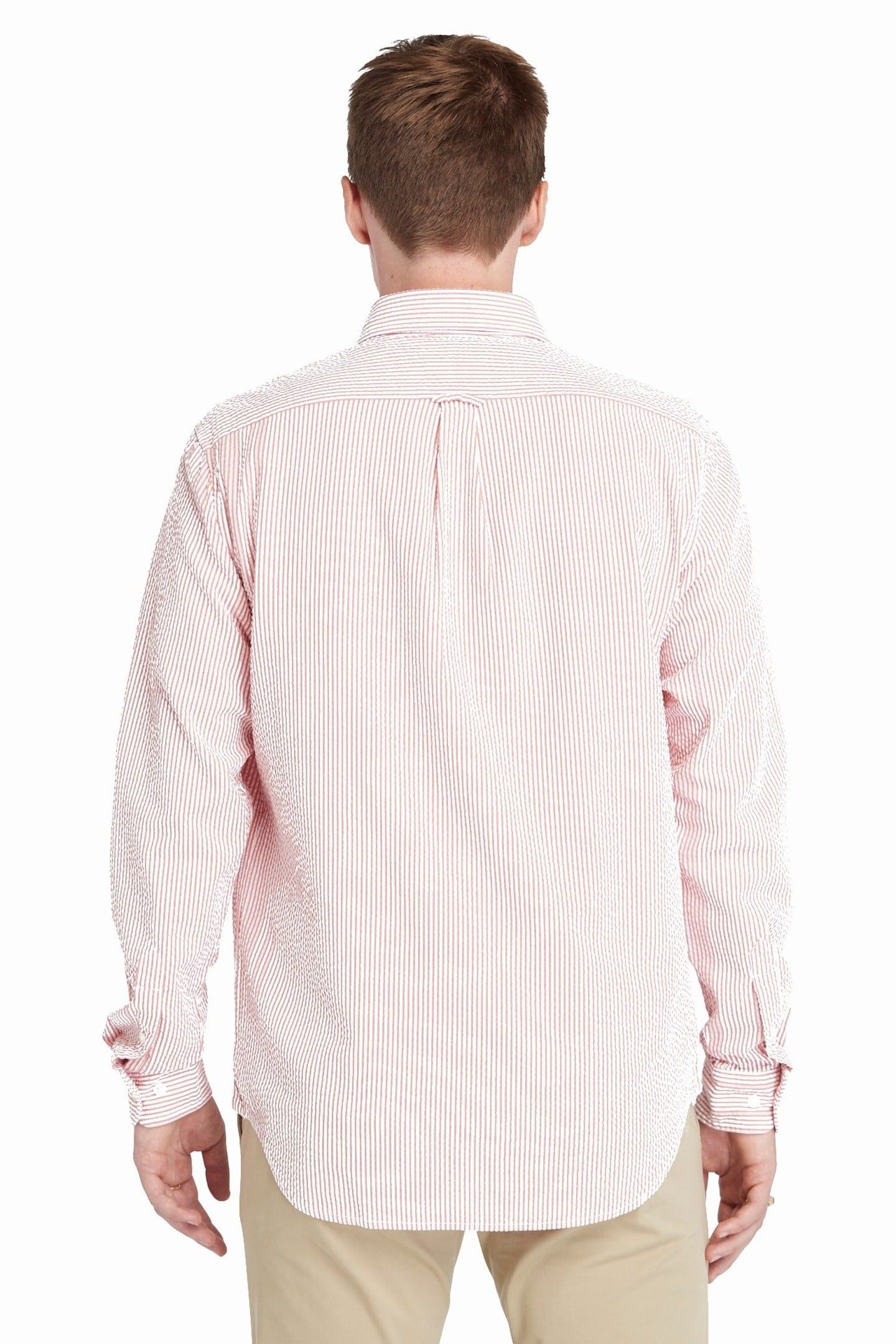 LS STRIPED SEERSUCKER SHIRT BURNT SIENNA 3