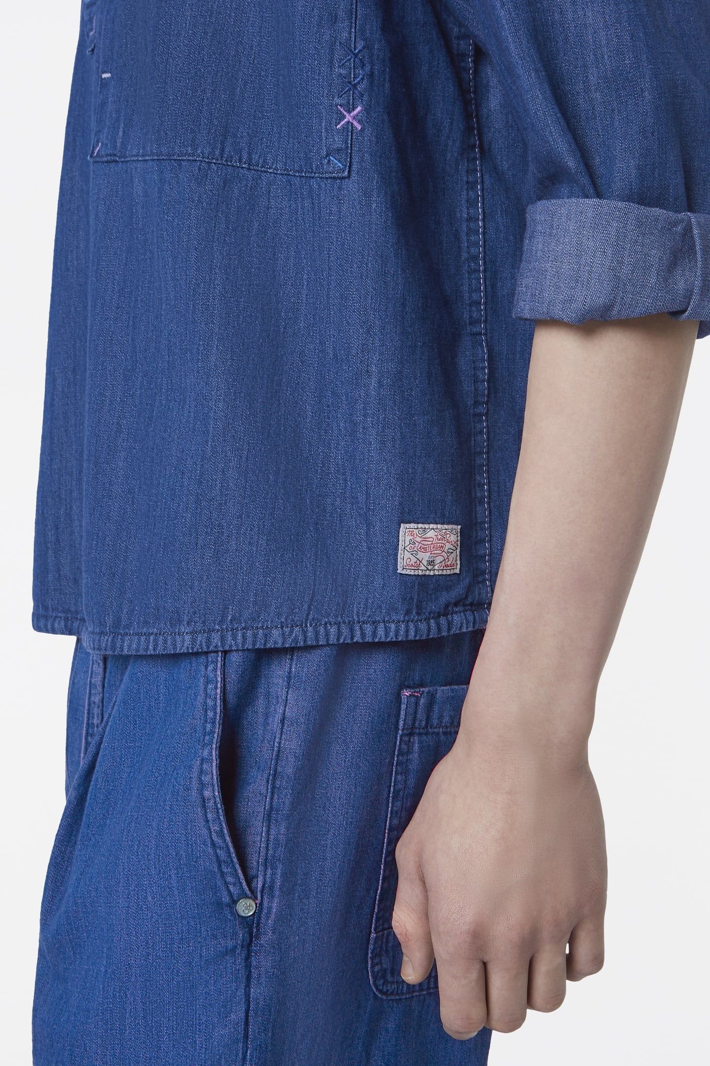 POPOVER WORKWEAR SHIRT IN LIGHTWEIGHT DENIM QUALITY WASHED I 6