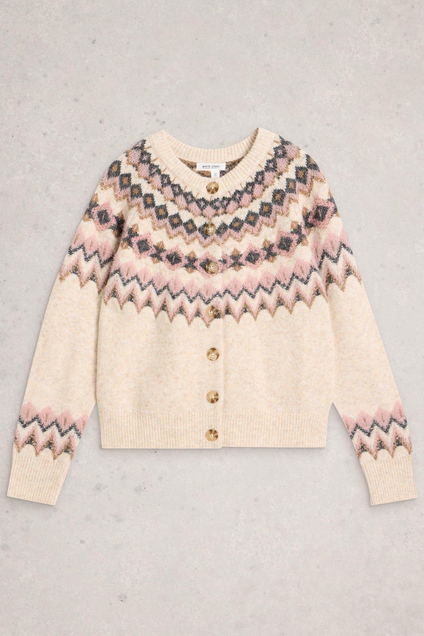 ARCTIC FAIRISLE CARDIGAN NATURAL MULTI 5