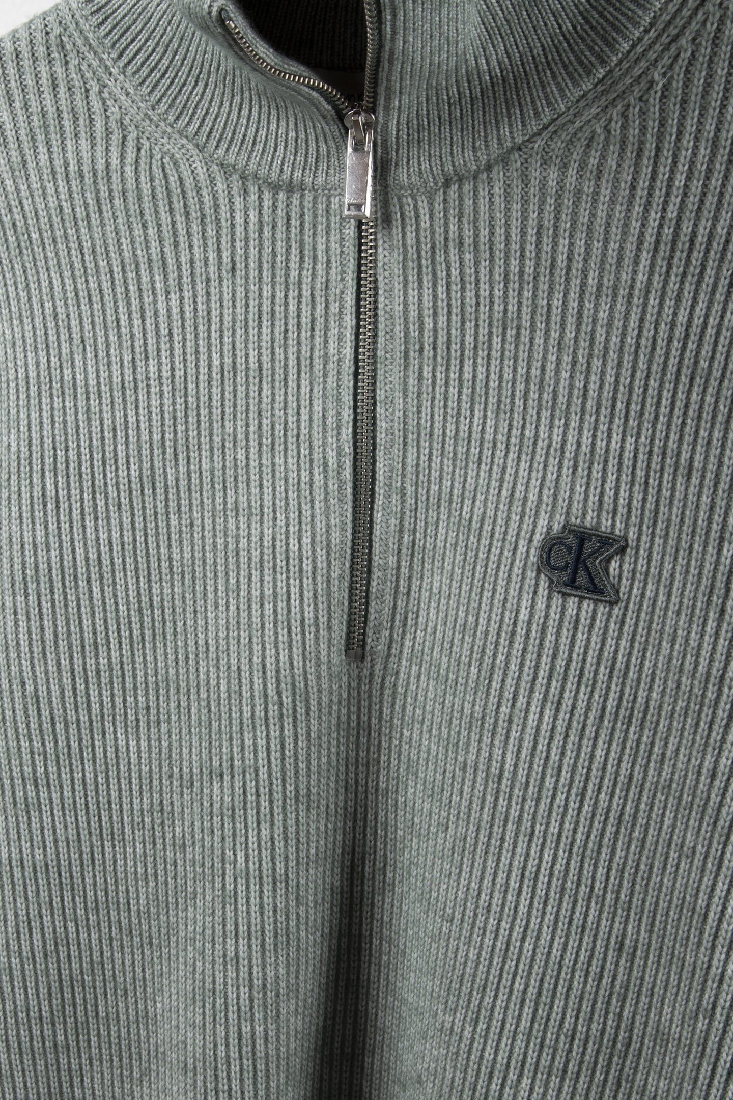 LS RIBBED QUARTER ZIP SWEATER AUTUMN GREEN 4