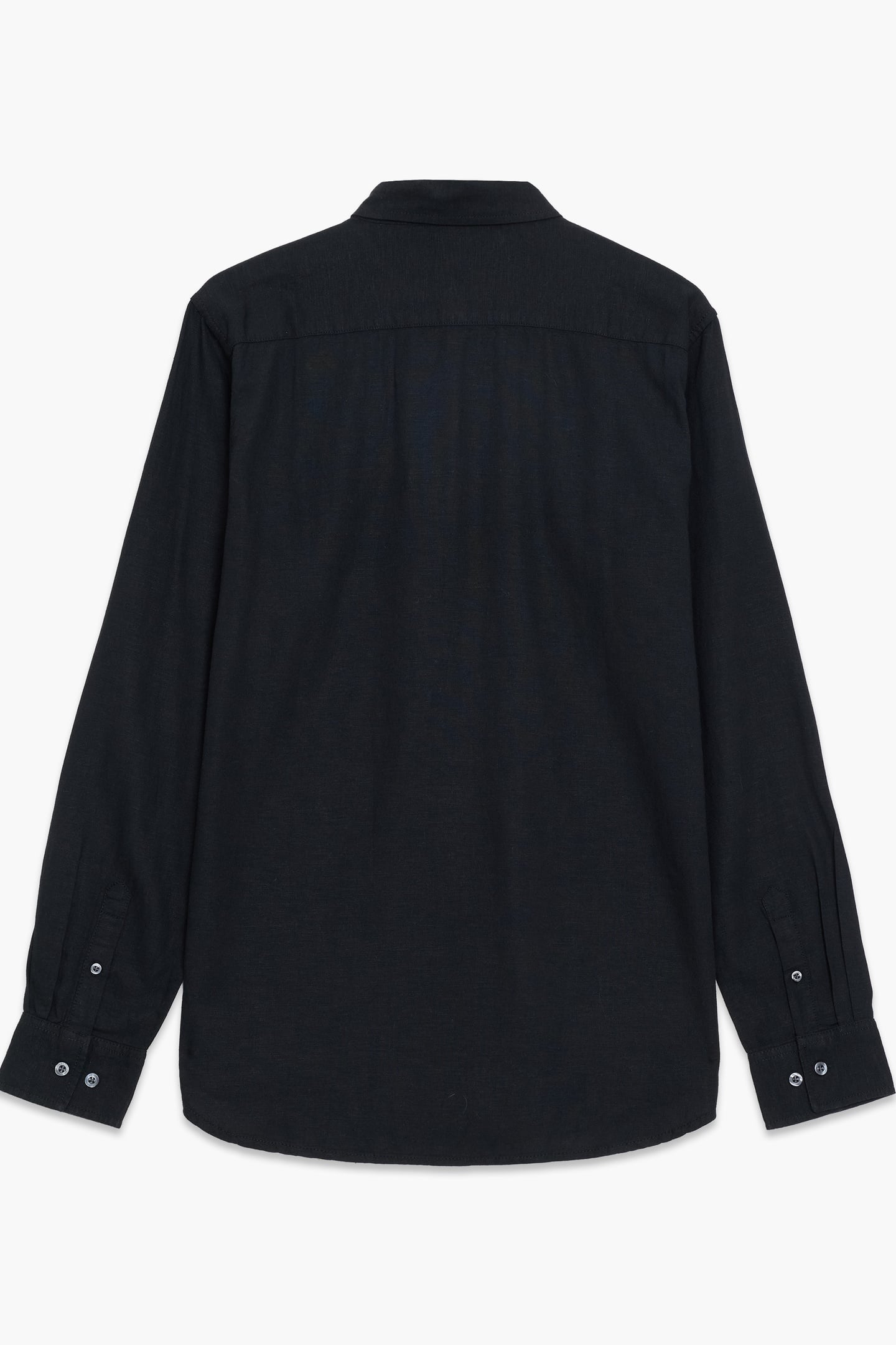 LINEN 2 POCKET LS BLACK 2