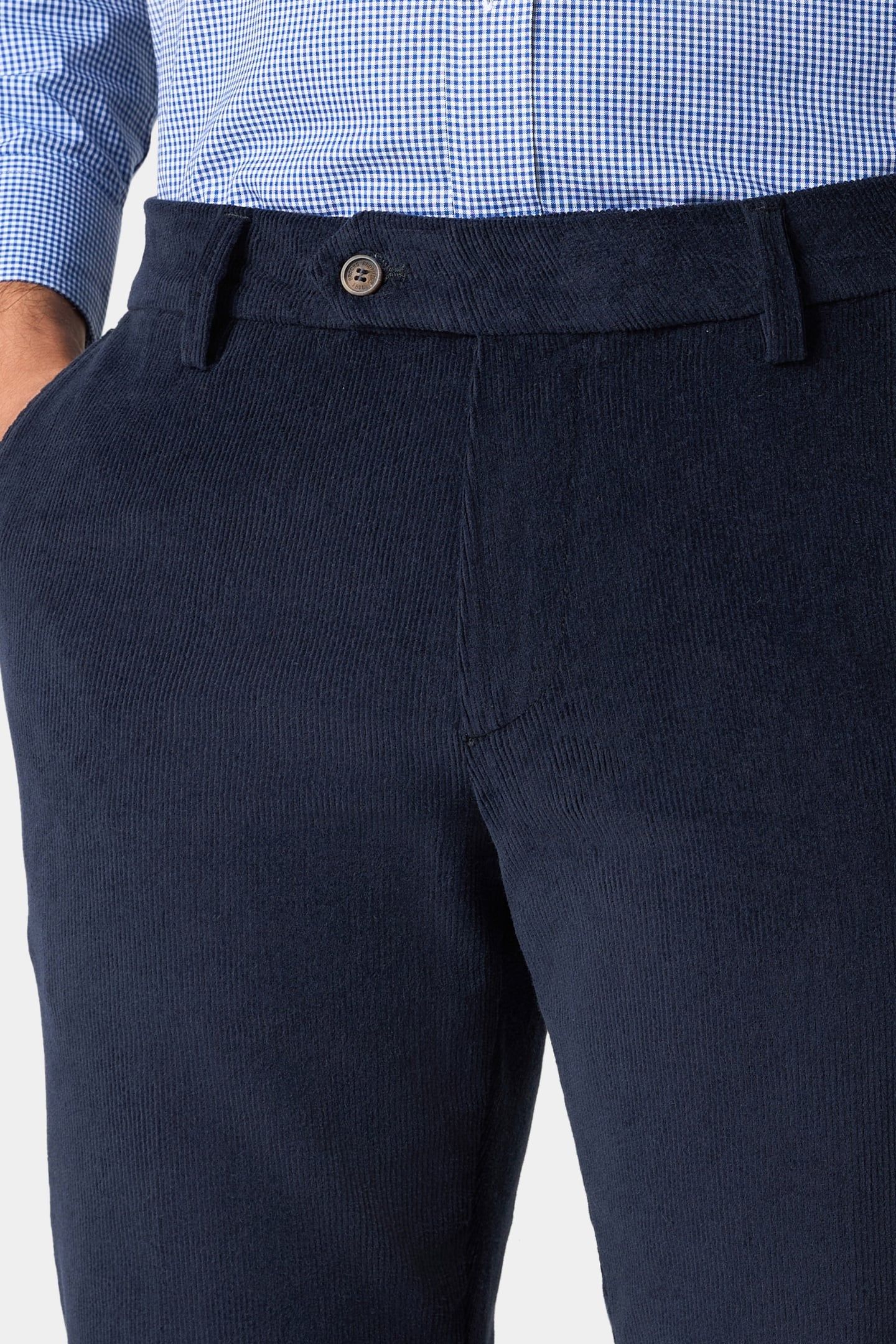 SLIM FIT COTTON CORDUROY CHINOS NAVY 5