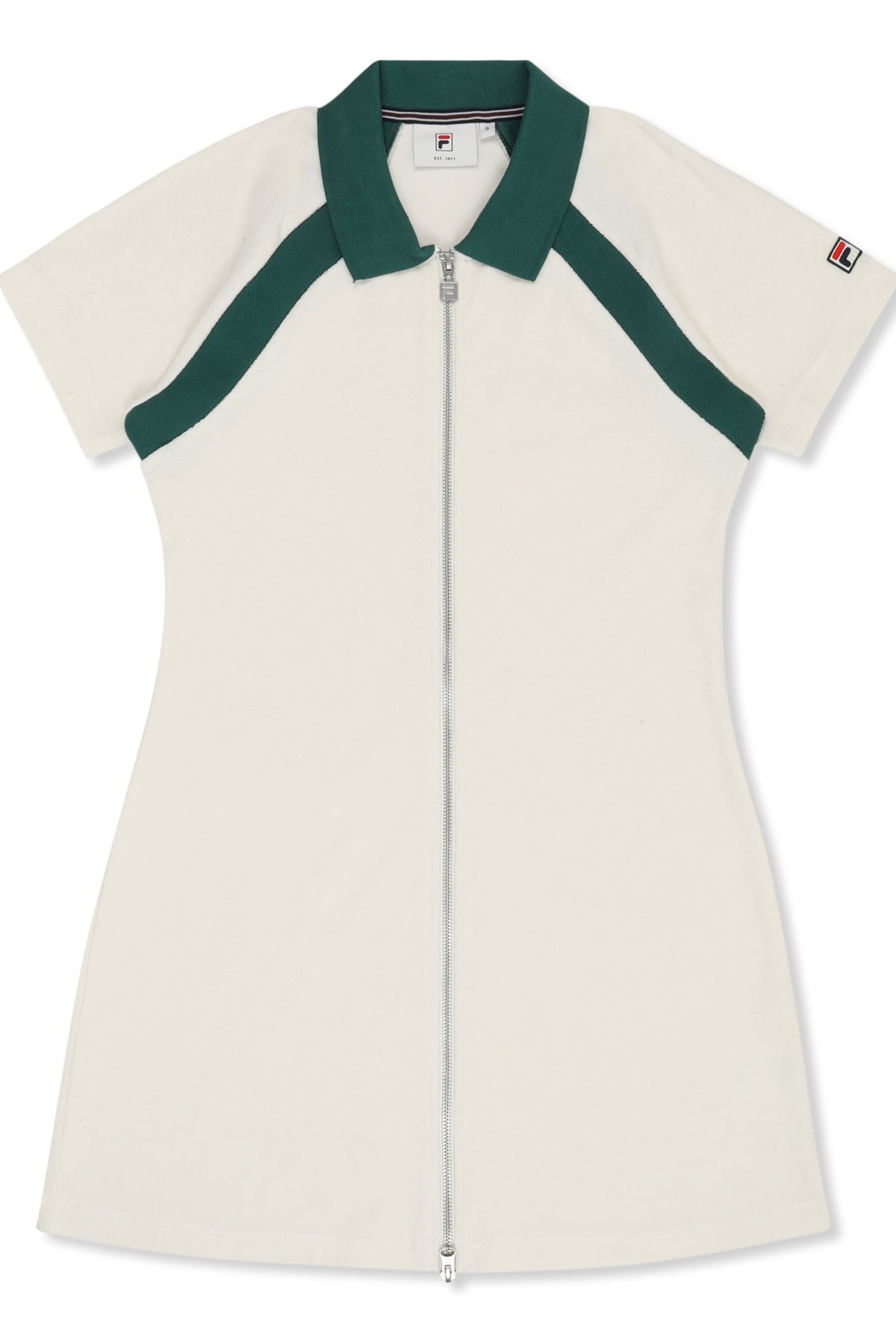 BELFIORE REGULAR TOWELLING TENNIS DRESS EGRET-POSY GREEN 4