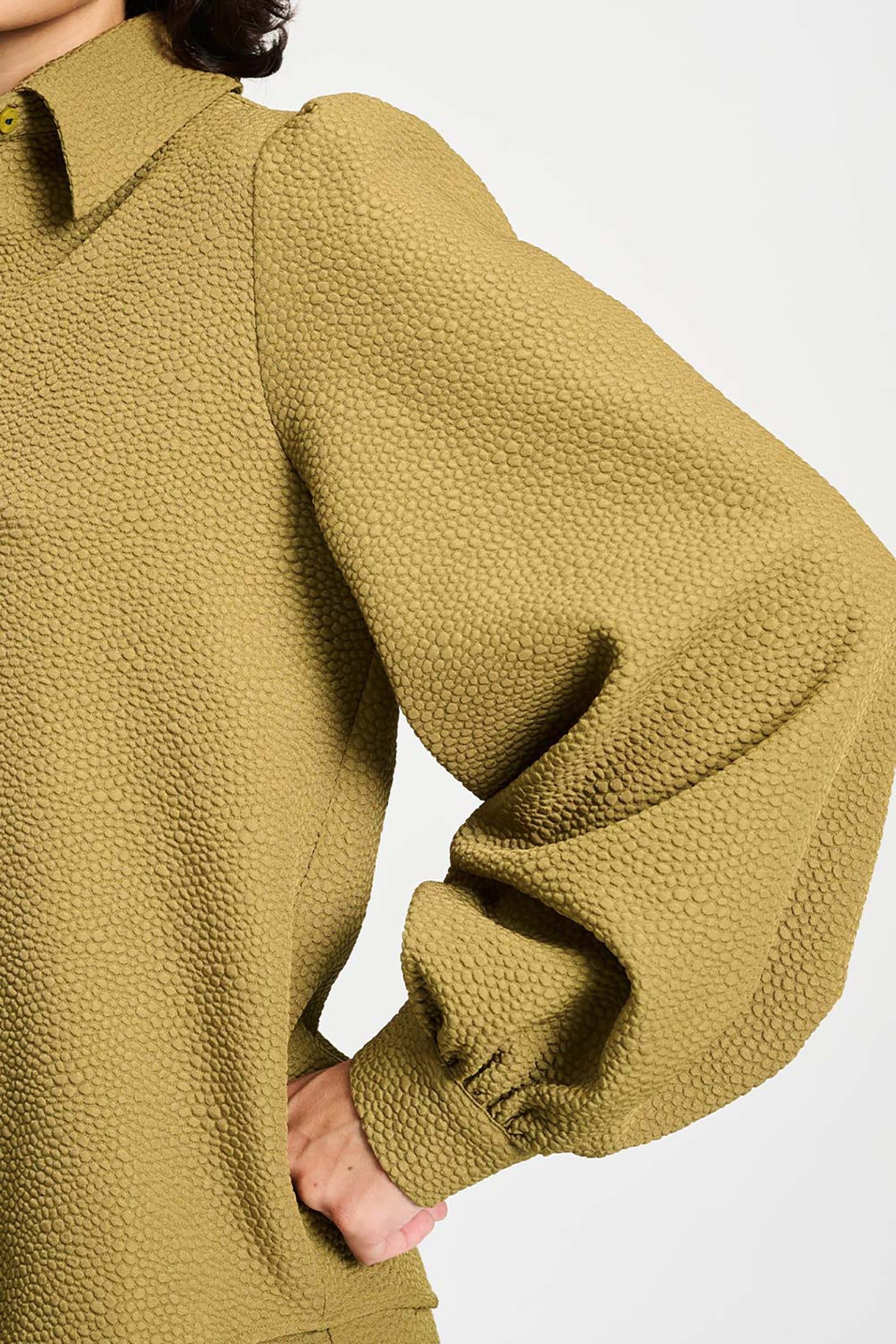 BLOUSE - BUBBLE FRESH OLIVE BROWN 4