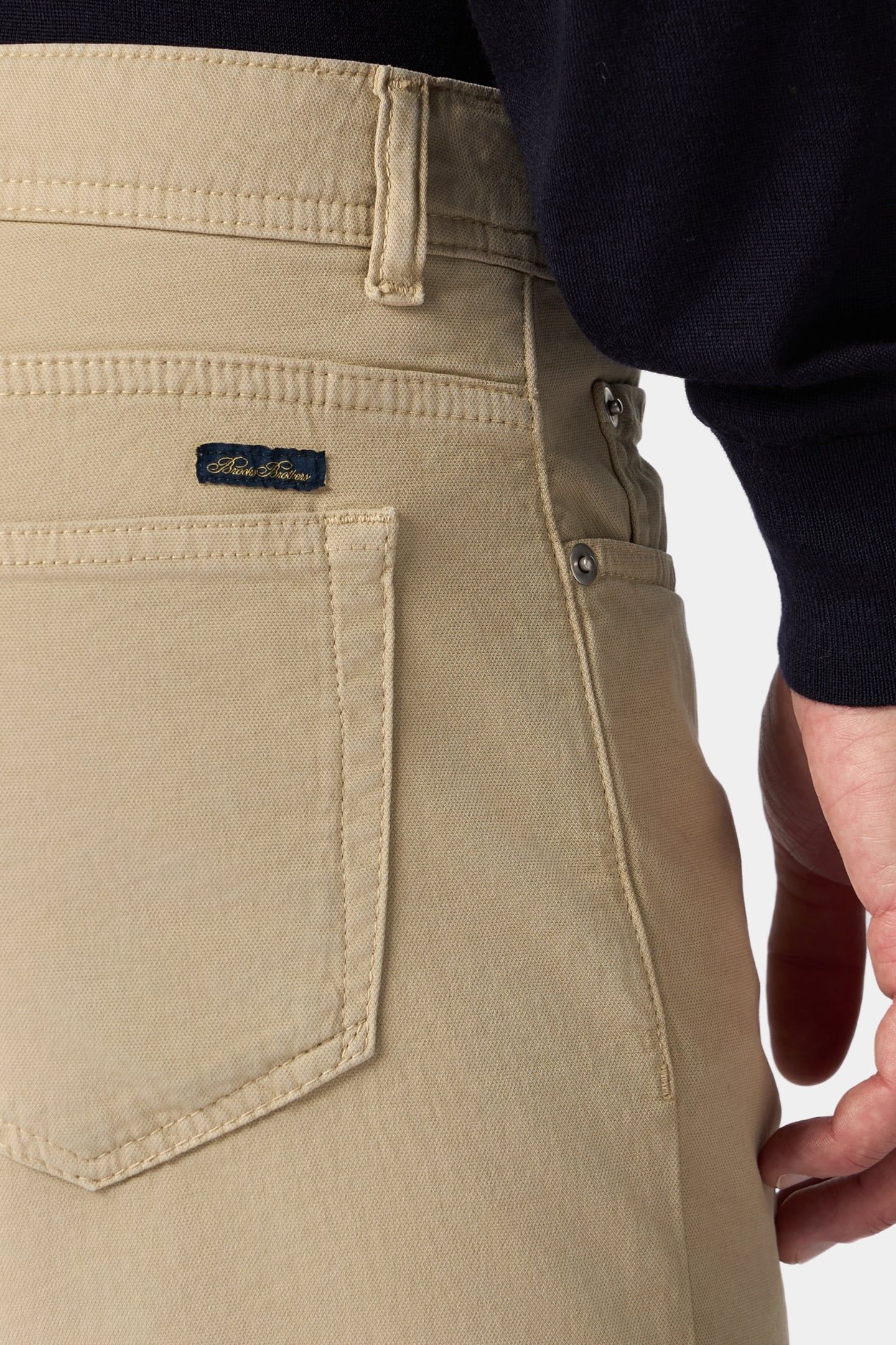 STRETCH COTTON 5-POCKET TROUSERS BEIGE 5