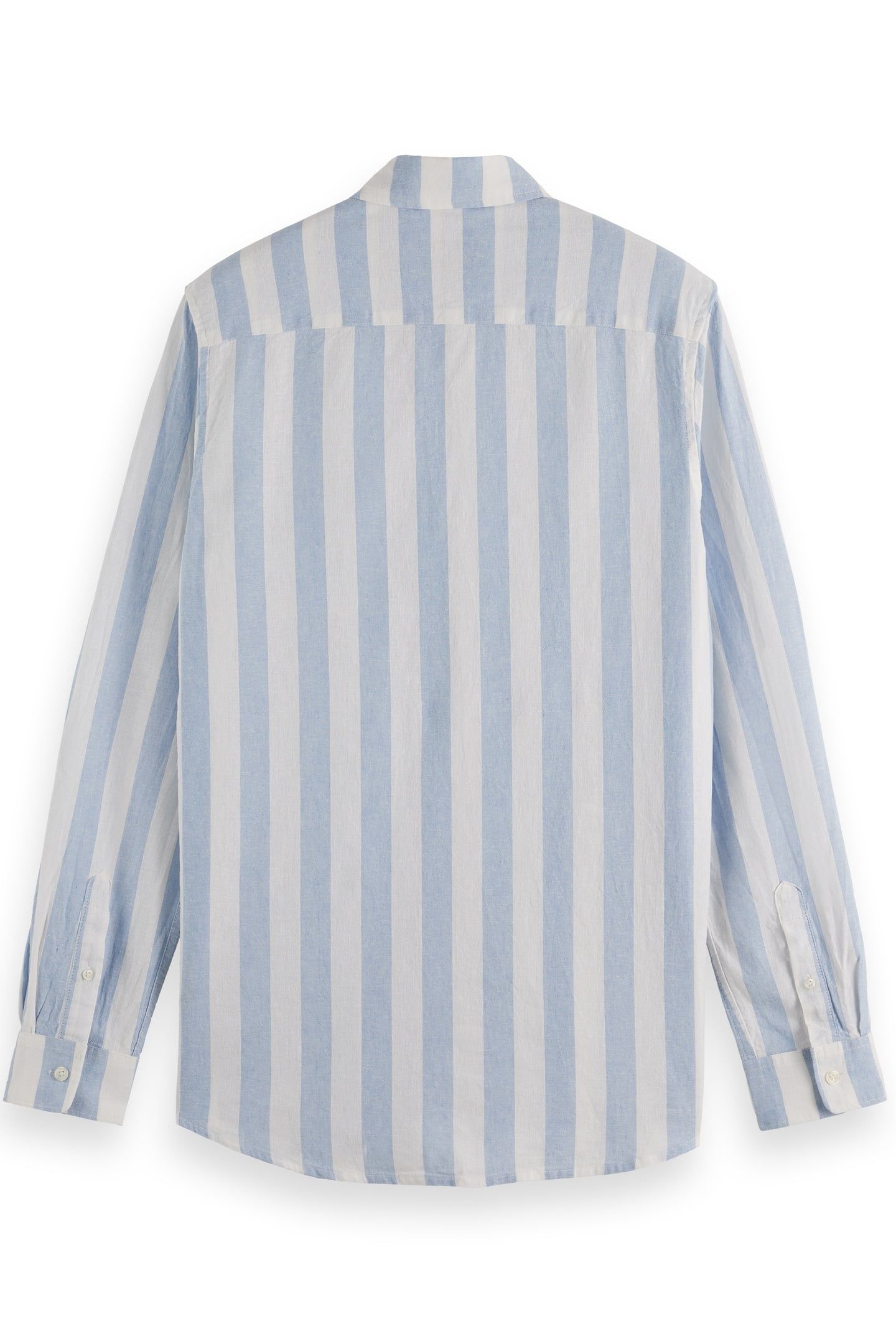 YARN-DYED LINEN BLEND STRIPED REGULAR FIT SHIRT SKY BLUE STR 5