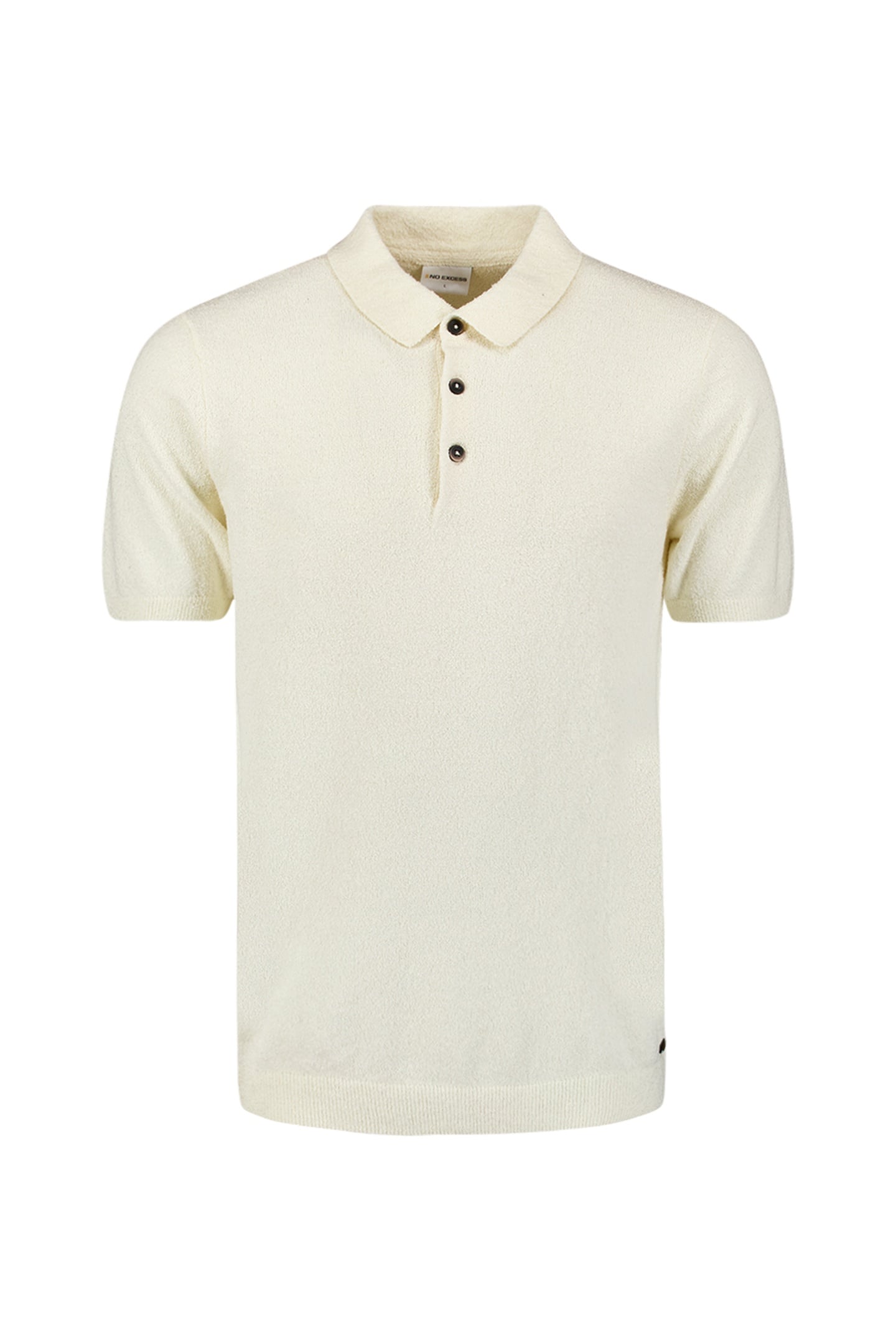 PULLOVER SHORT SLEEVE POLO SOLID RELIEF KNIT OFFWHITE 1
