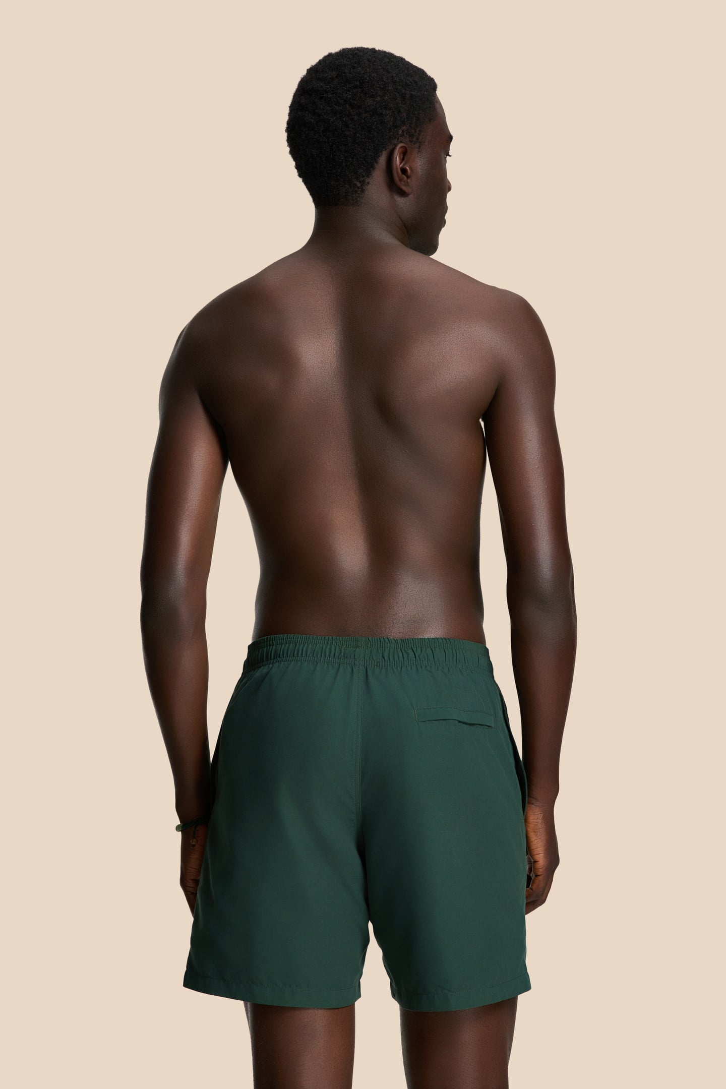 MEN MIKE SWIM SHORTS 7 INCH SOLID GREEN LEAF 3