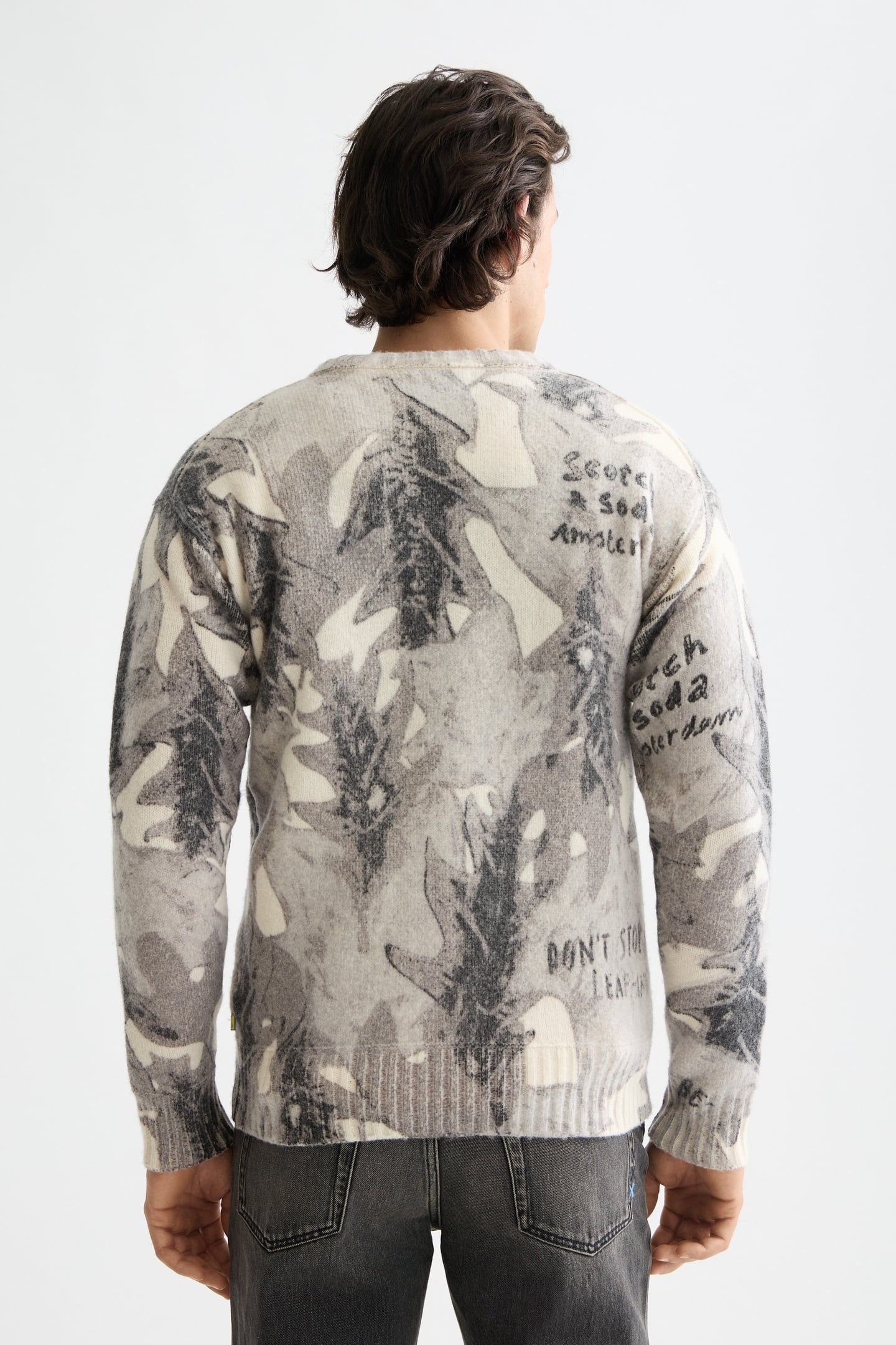 PRINTED DROPPED SHOULDER PULLOVER LEAF CAMO EGGNOG AOP 2