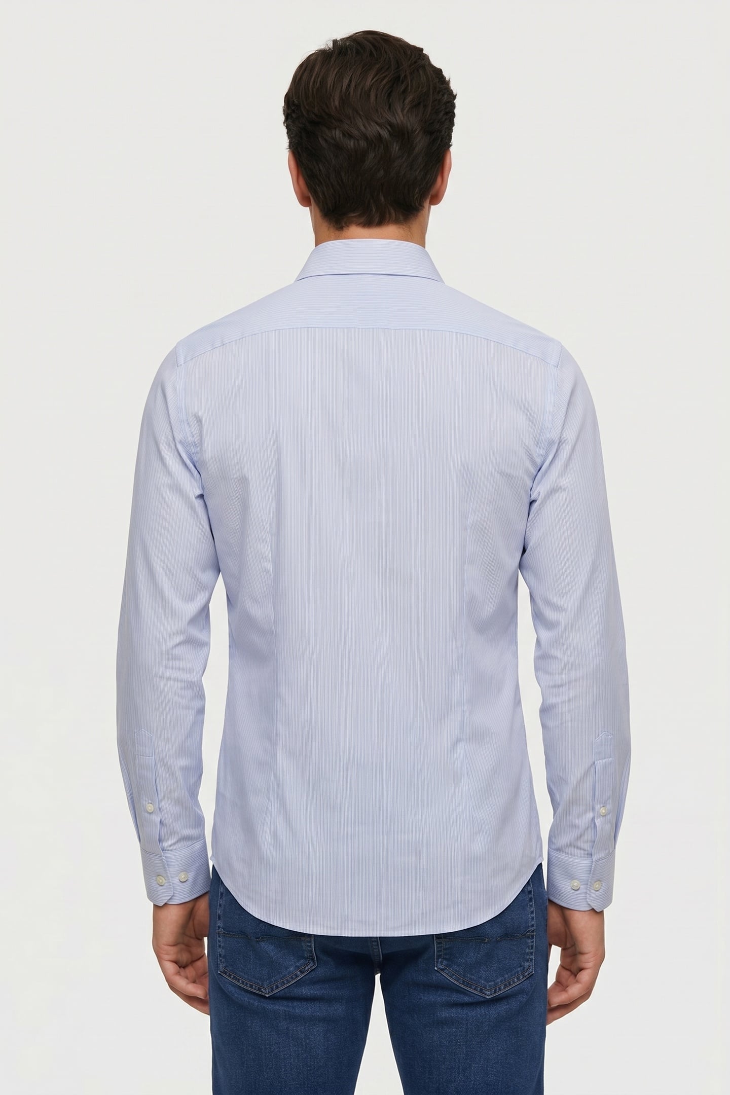 SLIM ESSENTIAL POPLIN SHIRT TEAL BLUE 2