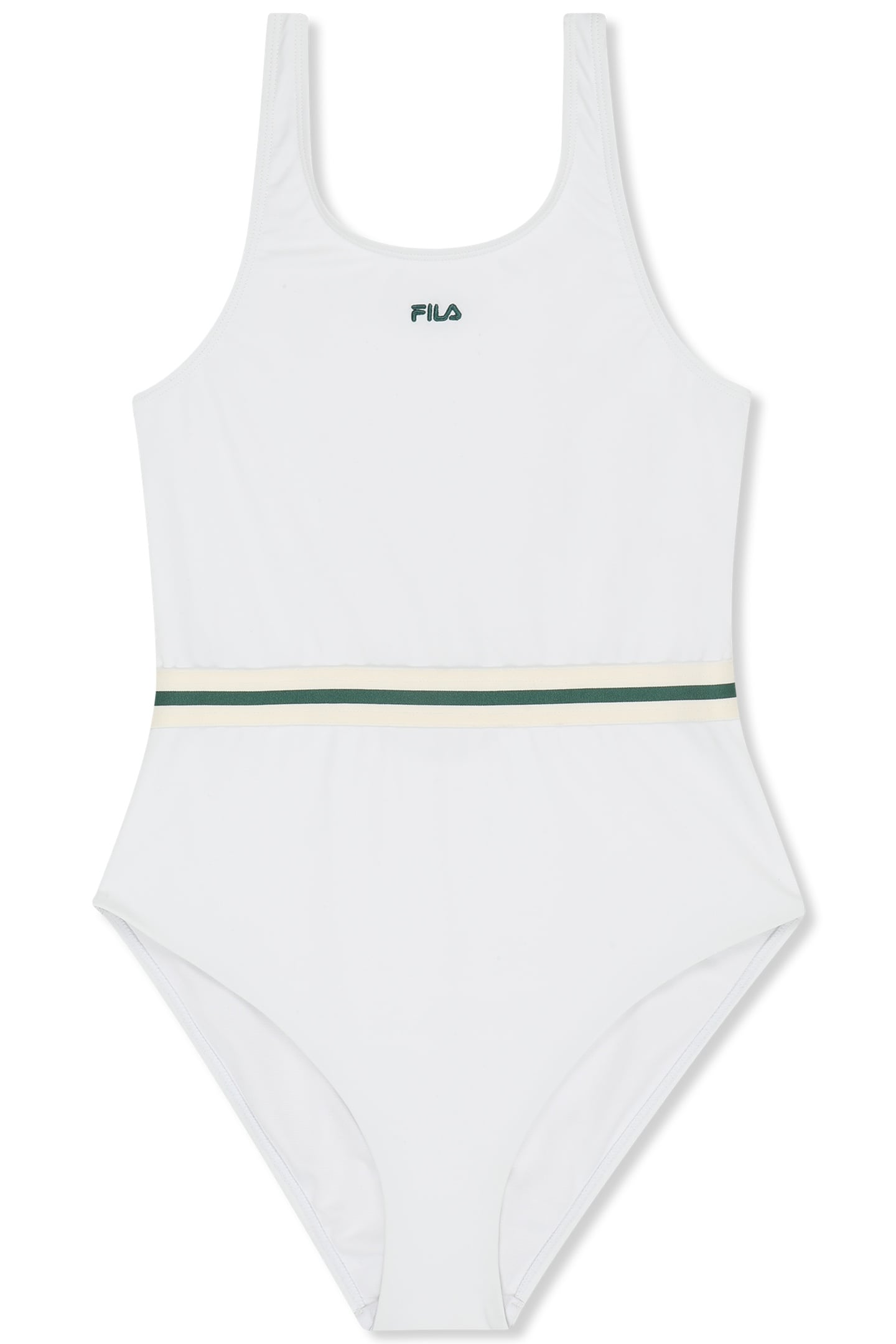 AZZANO STRIPED ELASTIC SCOOP BACK SWIMSUIT BRIGHT WHITE 4