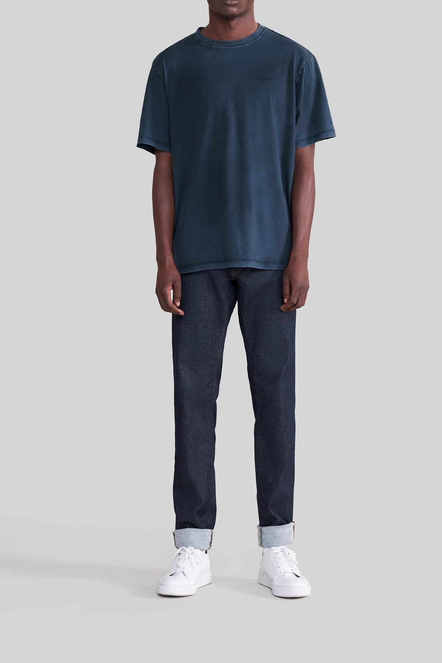 SLATE T-SHIRT WITH SLOGAN AND ANCHOR ON CHEST 1