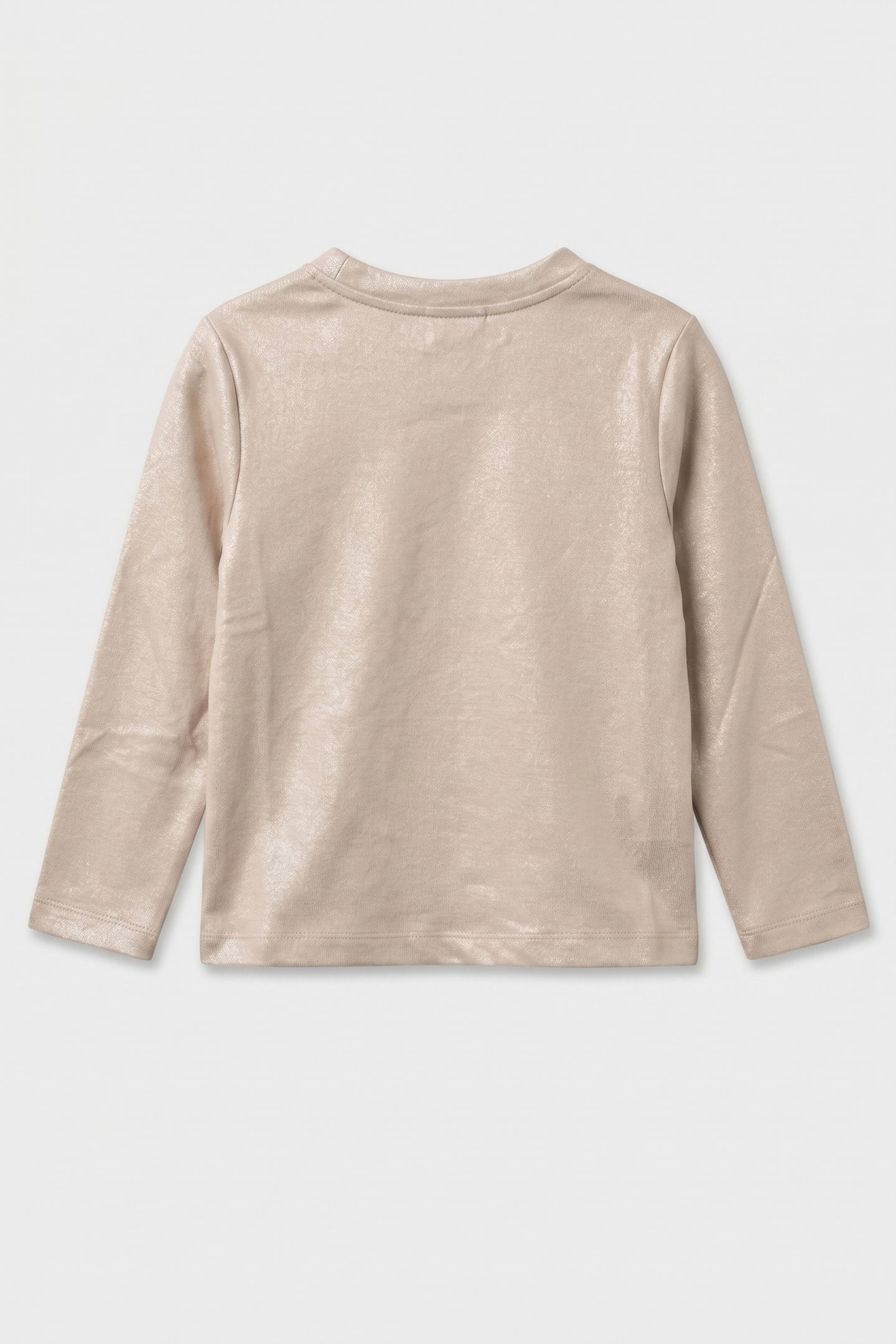 GIRLS GLITTER COATED LS TEE FROSTED ALMOND 3